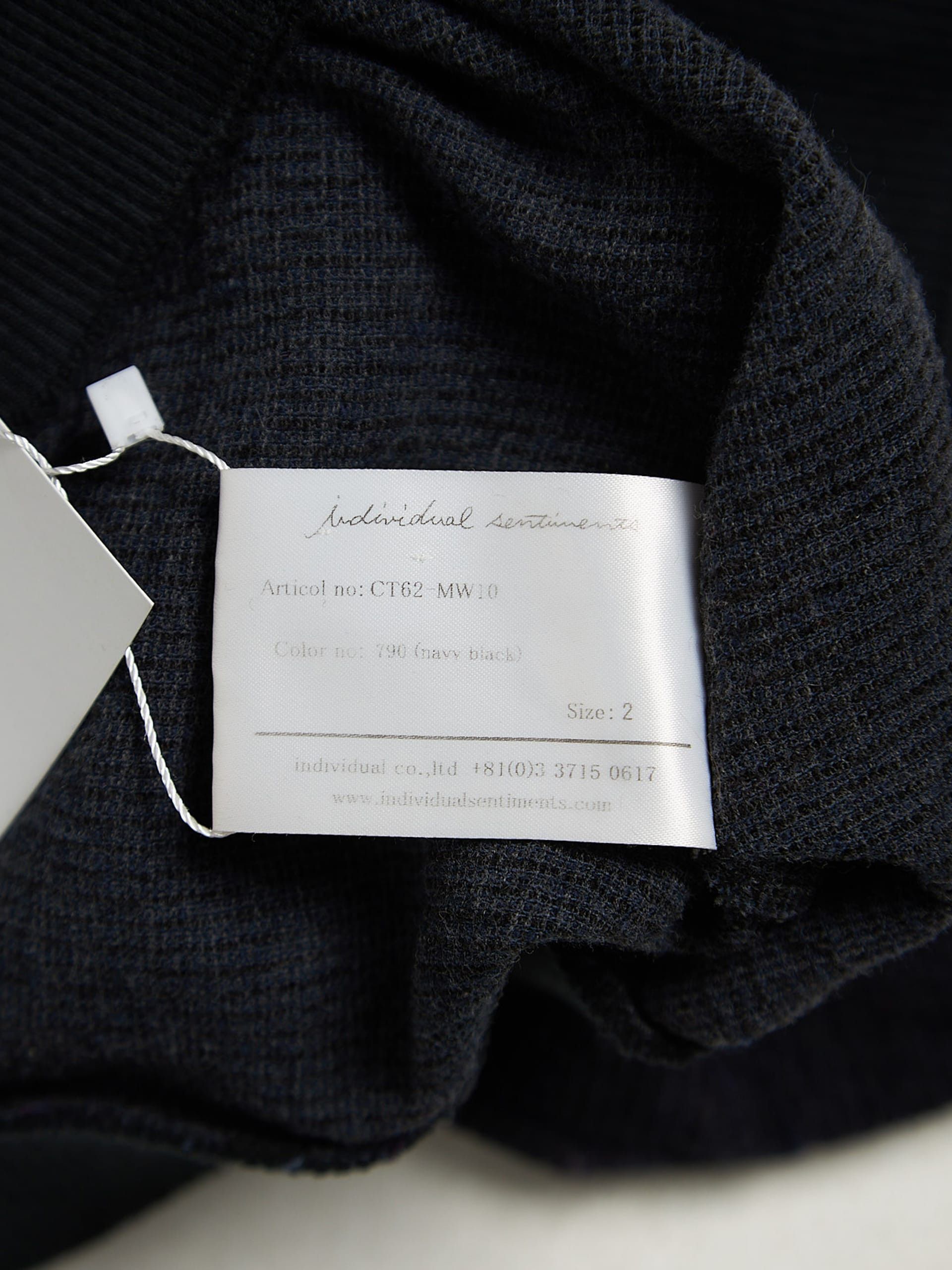 Individual Sentiments Navy Fabric Detailed Woolen Sweatshirt Size US M / EU 48-50 / 2 - 4 Thumbnail