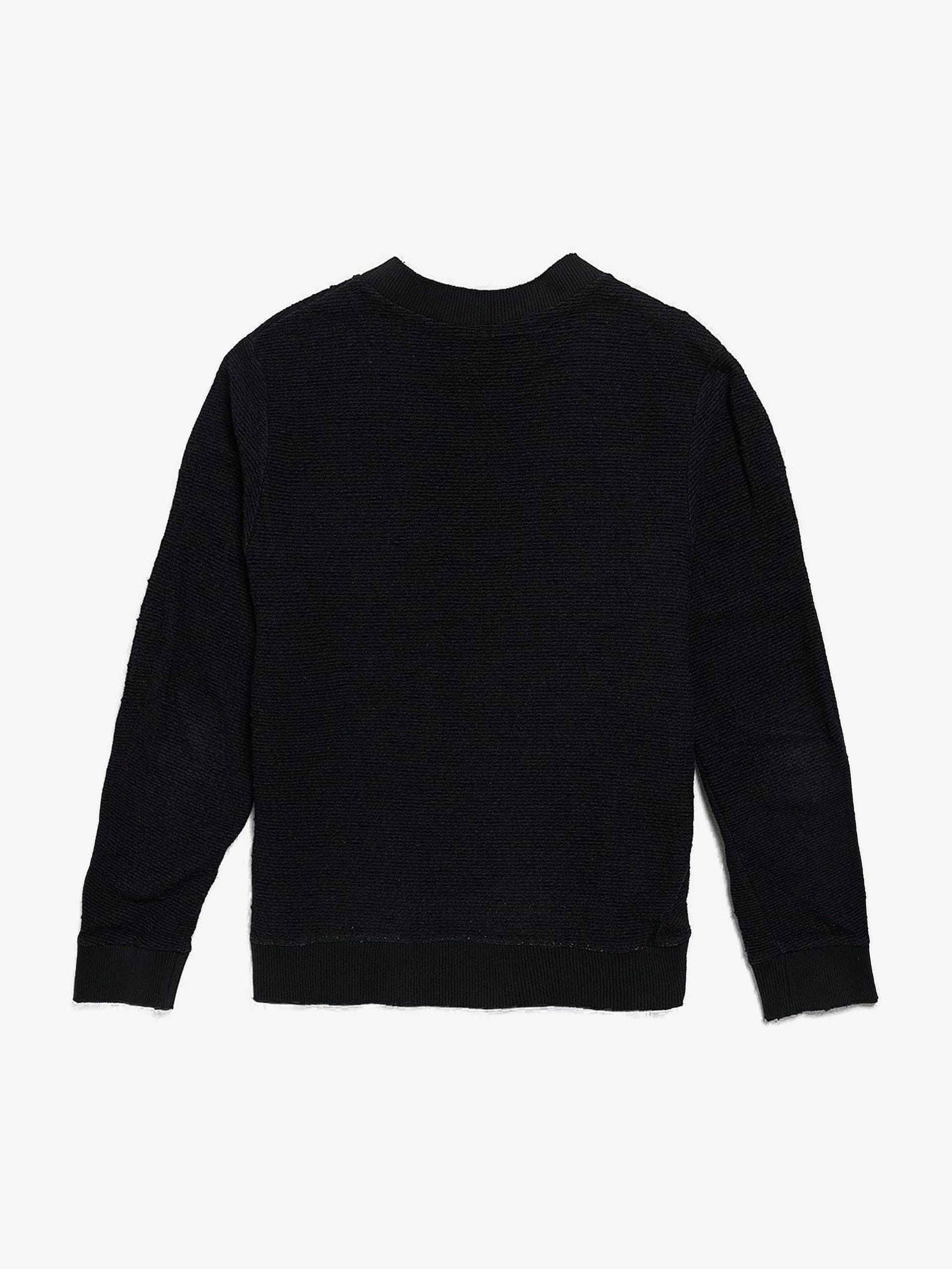 Individual Sentiments Navy Fabric Detailed Woolen Sweatshirt Size US M / EU 48-50 / 2 - 2 Thumbnail