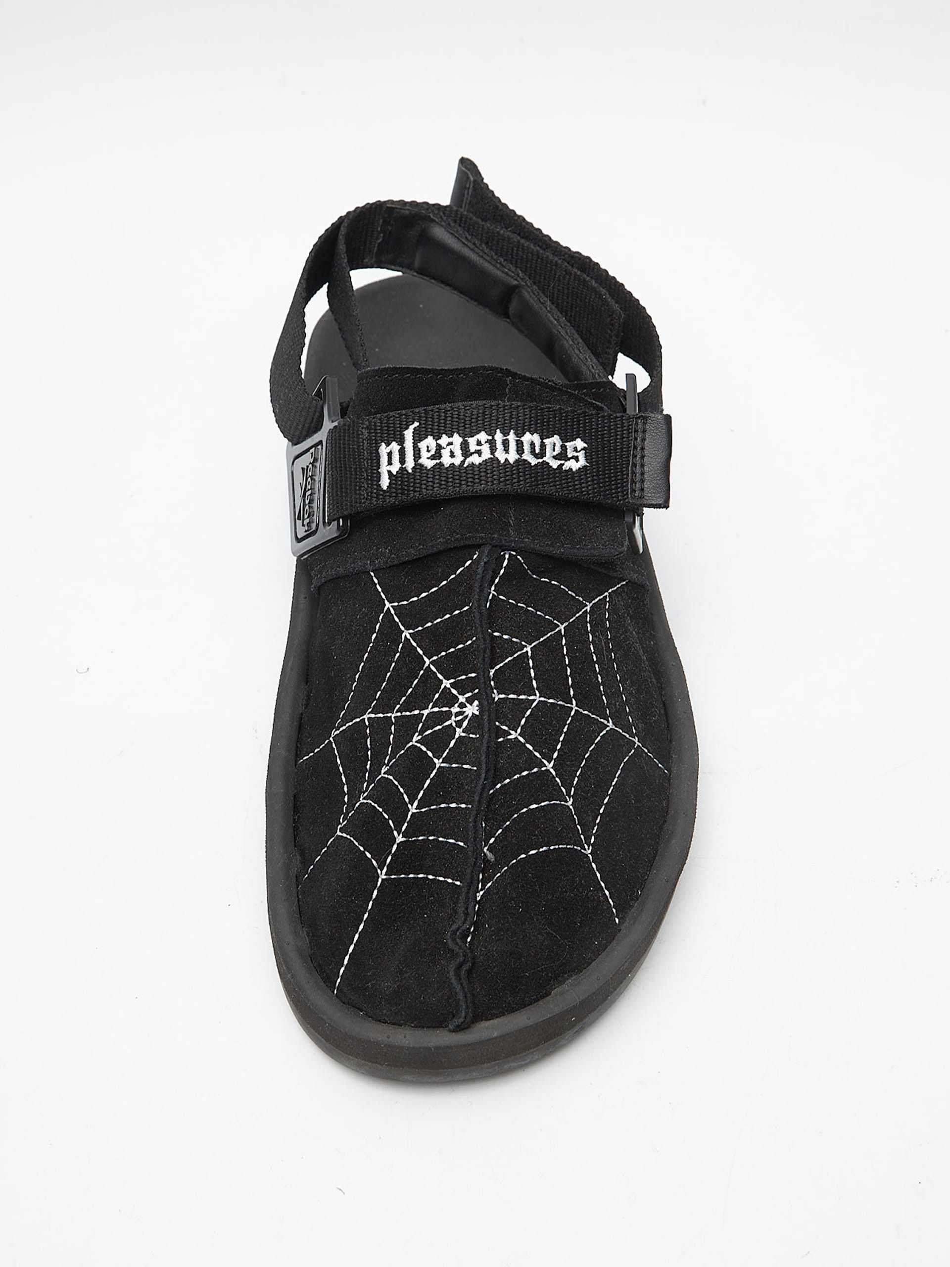 Reebok Black Net Embroidered Sandals Size US 10 / EU 43 - 5 Thumbnail