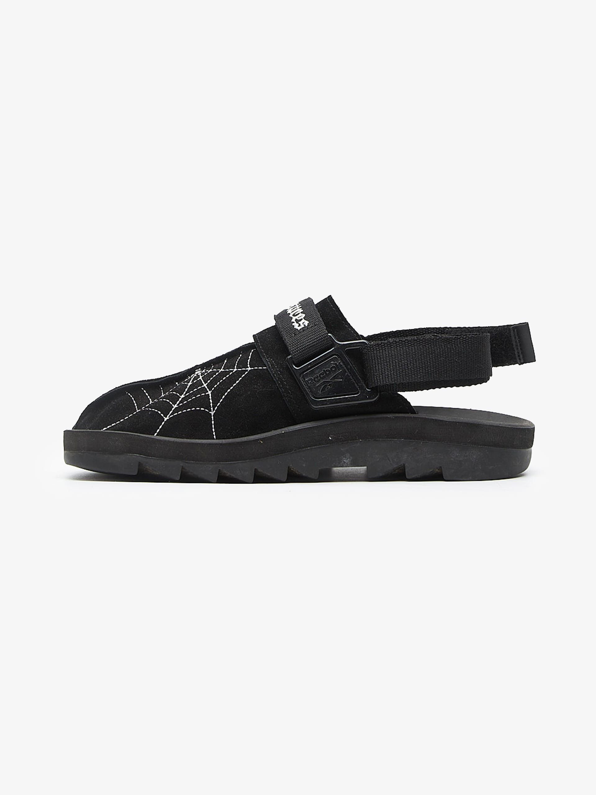 Reebok Black Net Embroidered Sandals Size US 10 / EU 43 - 3 Thumbnail