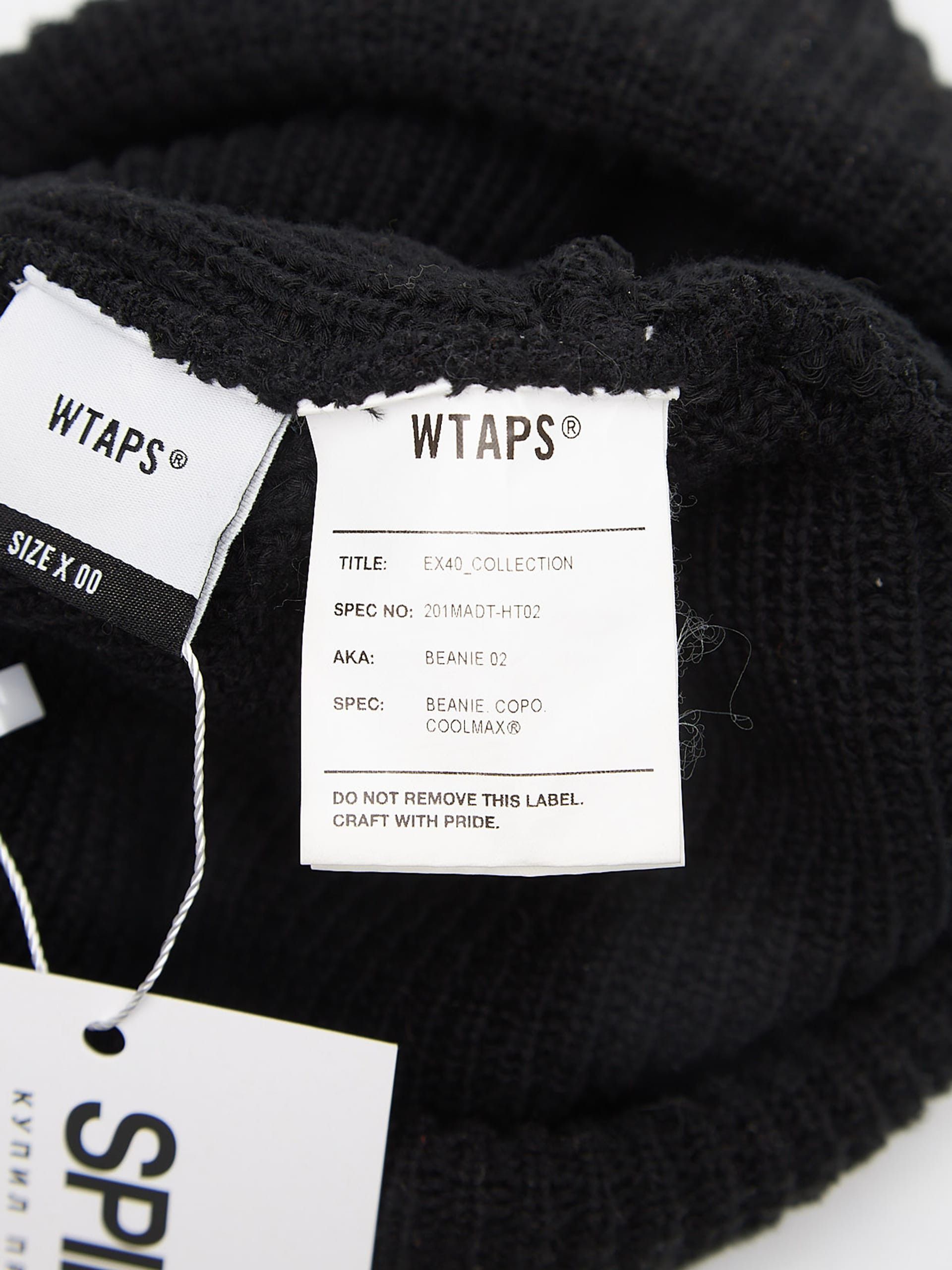 Wtaps Black Logo Patched Cotton Beanie Hat Size ONE SIZE - 3 Thumbnail