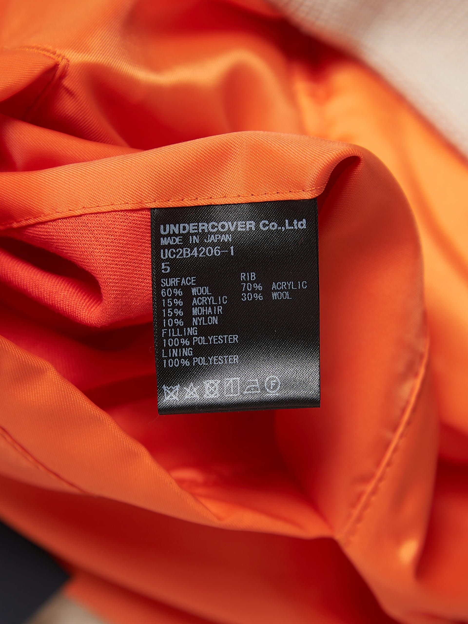 Undercover Milk And Toxic Orange Inside Reversible Woolen Bomber Size US XXL / EU 58 / 5 - 4 Thumbnail