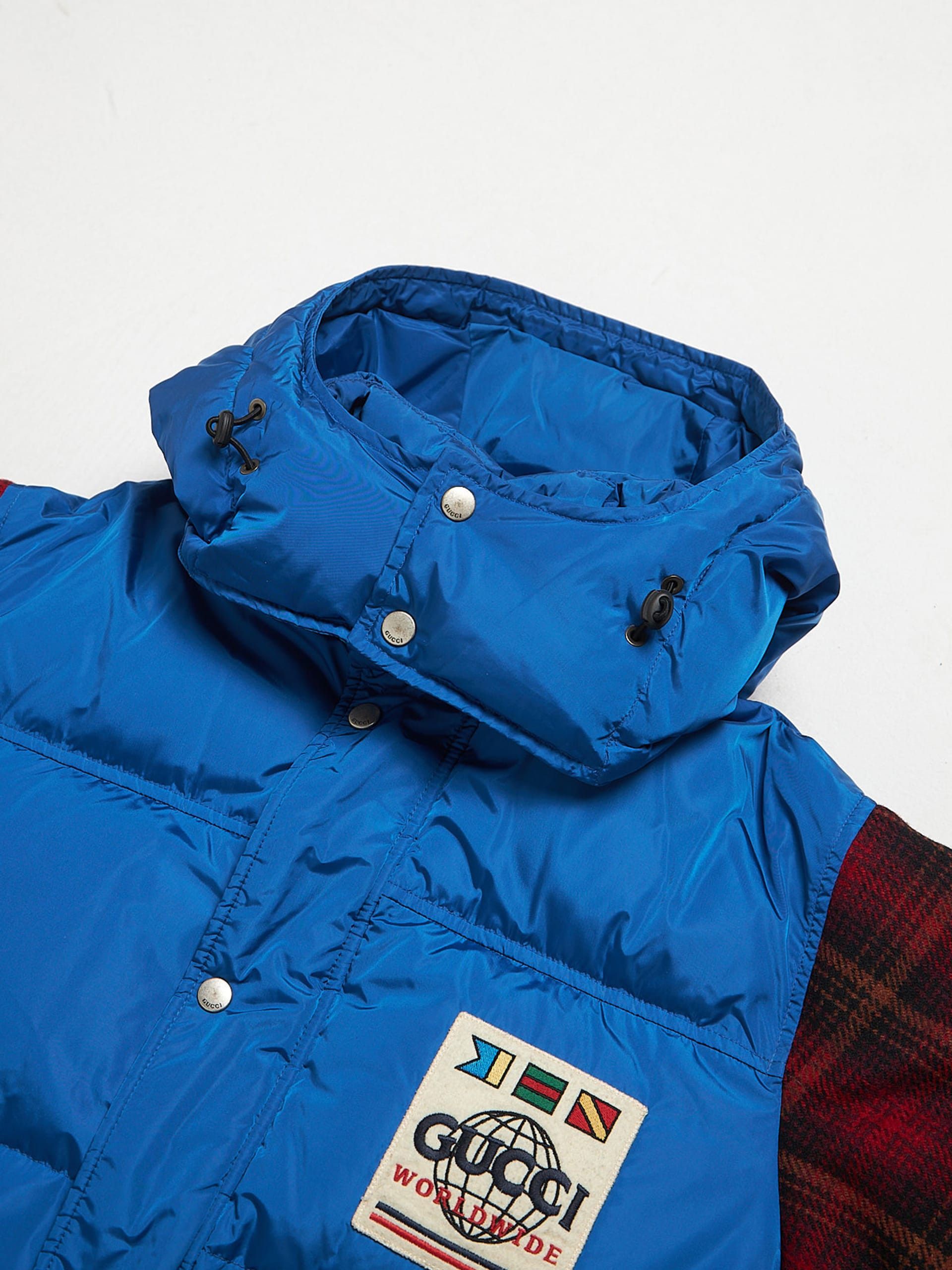 Gucci Blue And Checkered Red Sleeves Downjacket Size US S / EU 44-46 / 1 - 3 Thumbnail