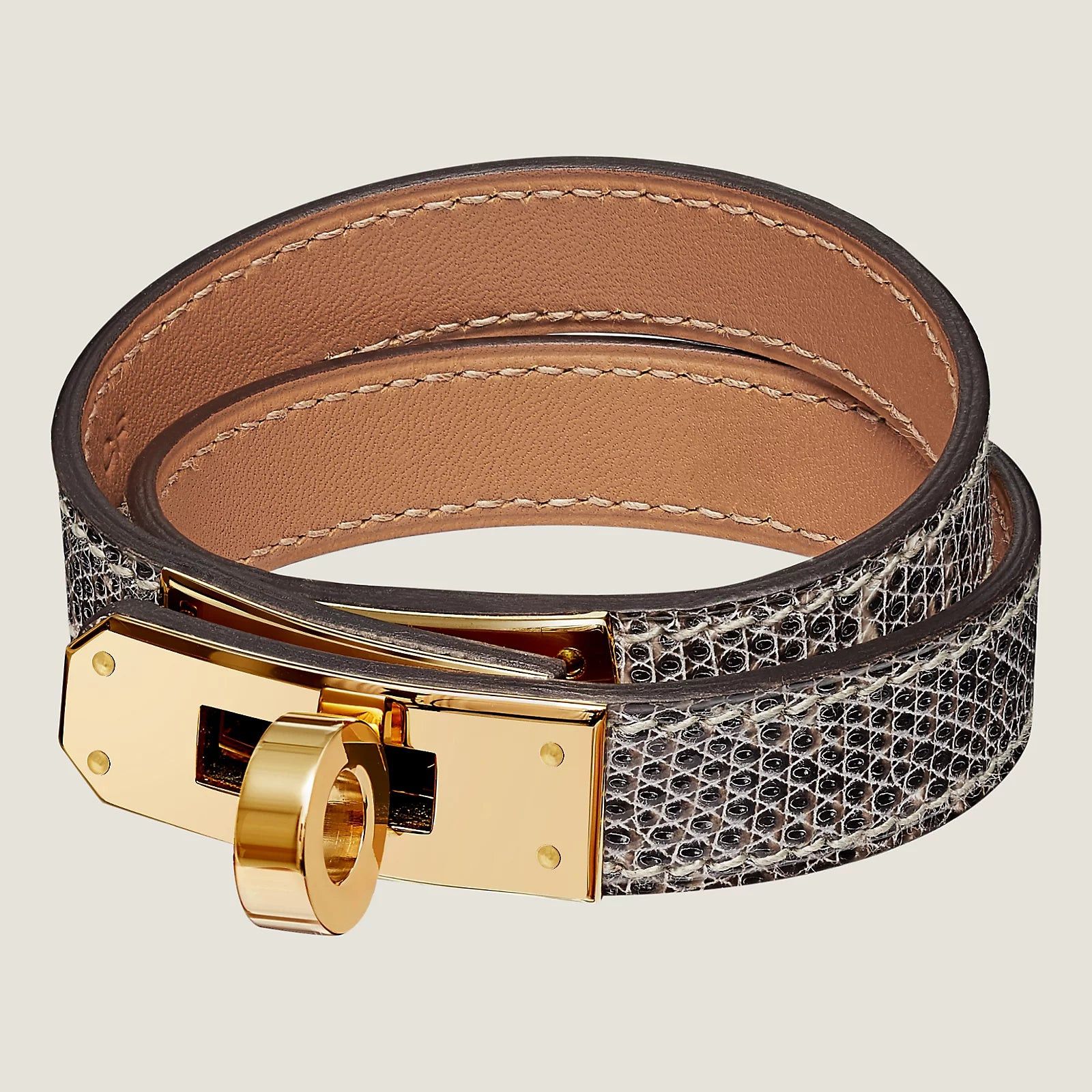 Hermes HERMÈS Kelly double tour bracelet in lizard size S Size ONE SIZE - 2 Thumbnail