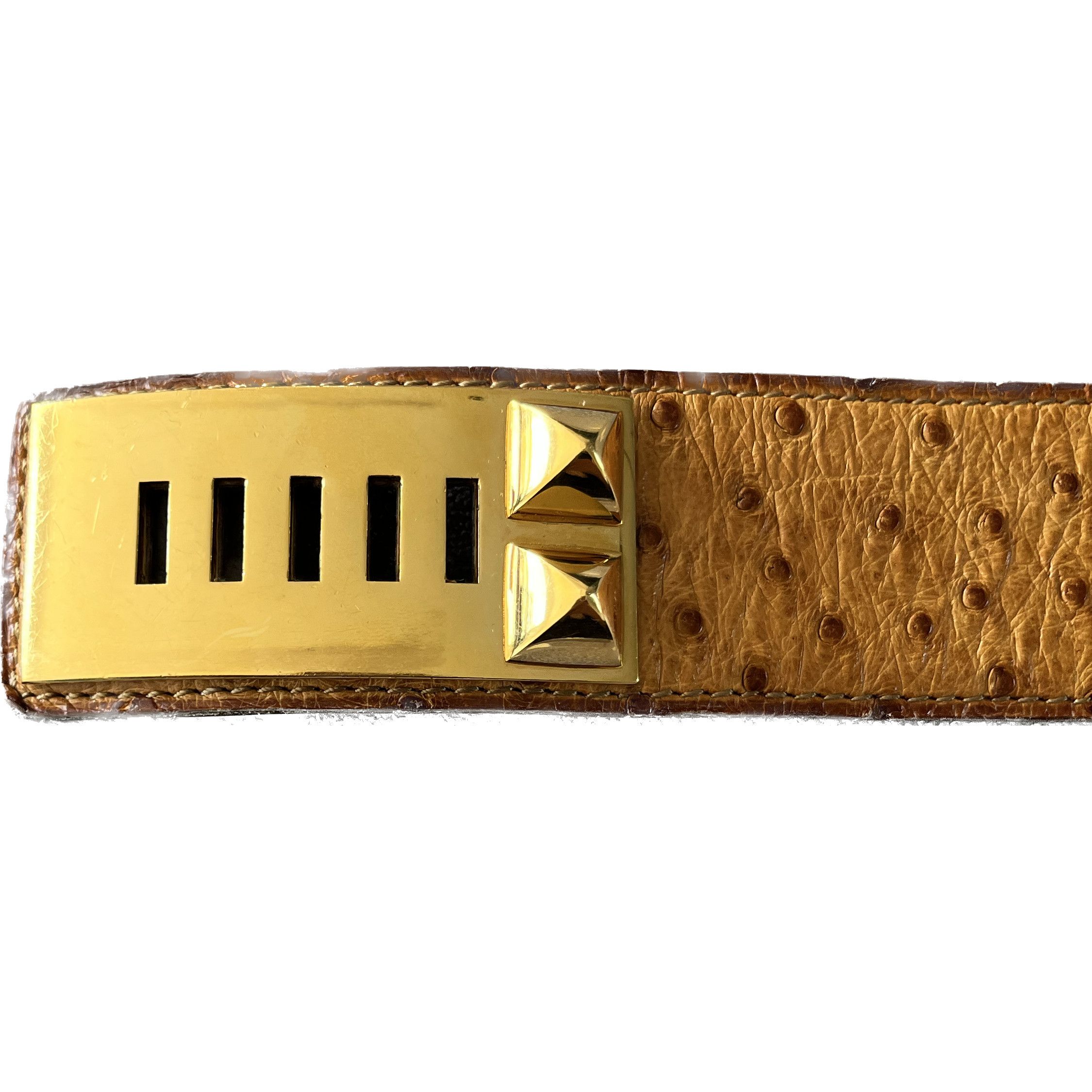 Hermes HERMÈS belt Medor dog collar in ostrich leather Size ONE SIZE - 8 Thumbnail