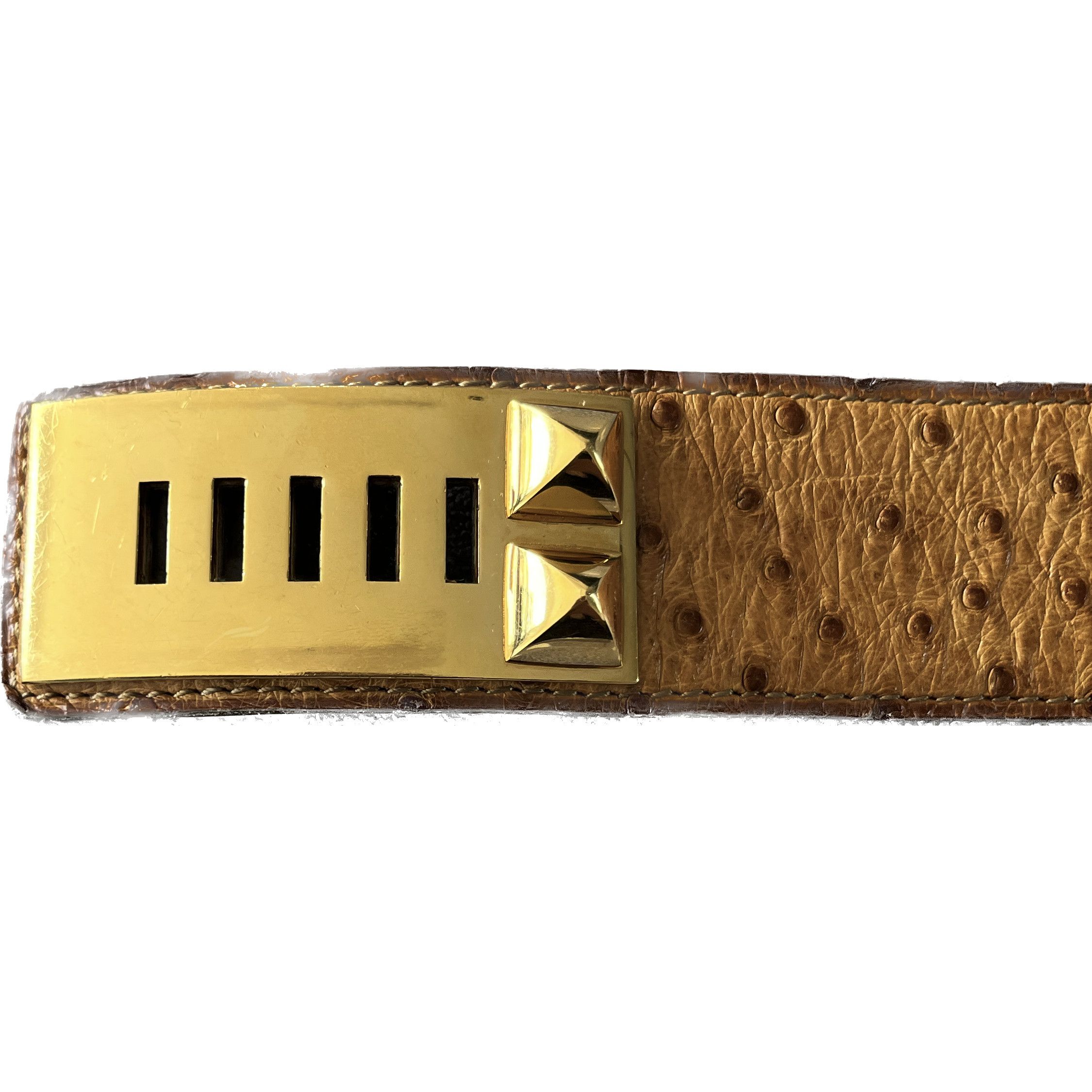 Hermes HERMÈS belt Medor dog collar in ostrich leather Size ONE SIZE - 4 Thumbnail