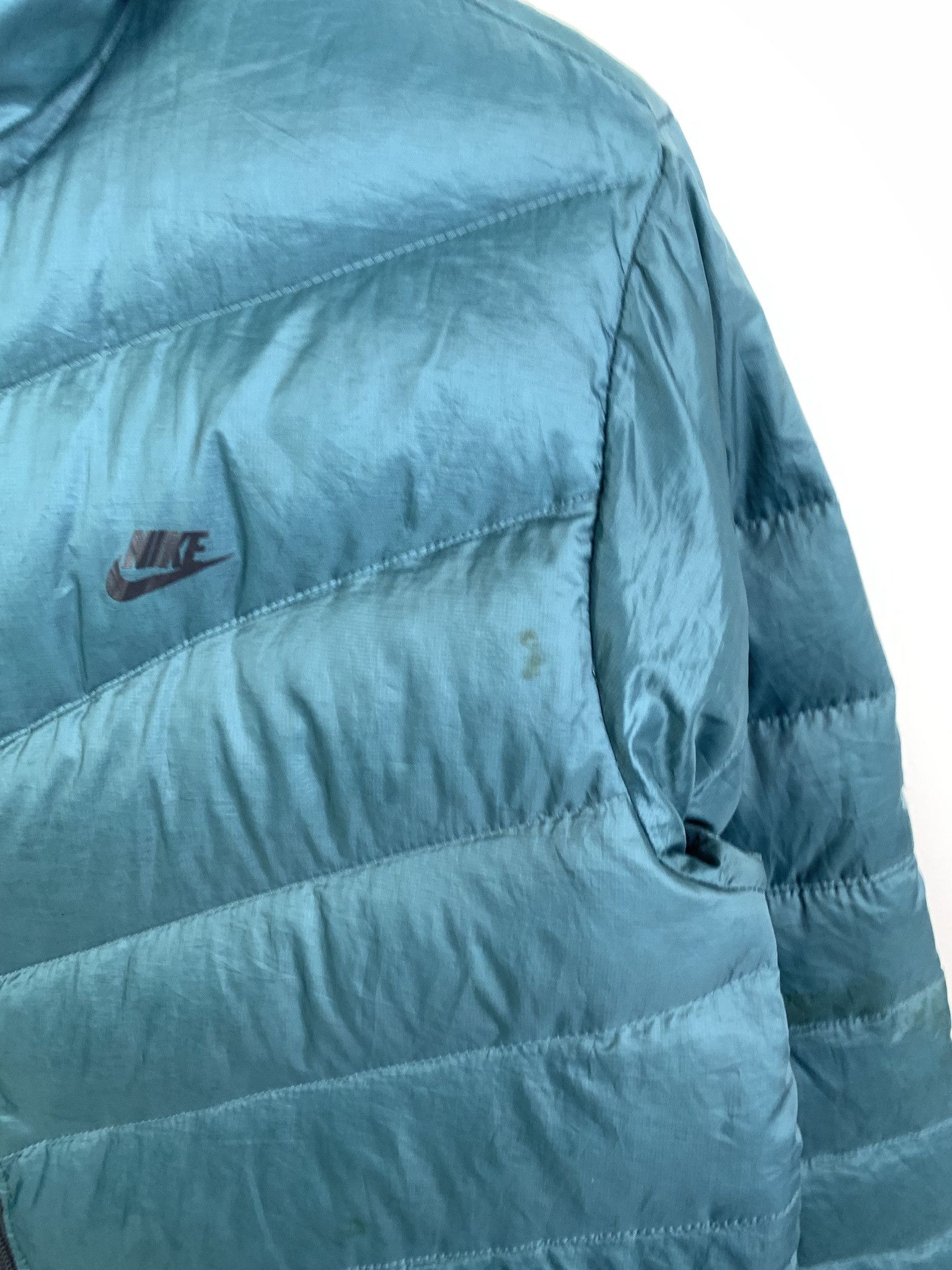 Nike × Vintage Nike Tech Jacket Teal Puffer Full Zip Nike Tech Coat Size L Size US L / EU 52-54 / 3 - 2 Thumbnail
