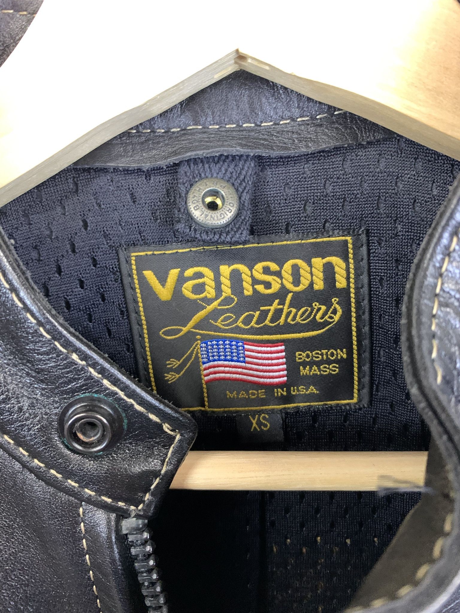 Vintage Vintage Vanson Leathers Biker Jacket 1990s Leather canvas Zip Up Motorcycle Jacket Size XS Size US XS / EU 42 / 0 - 3 Thumbnail