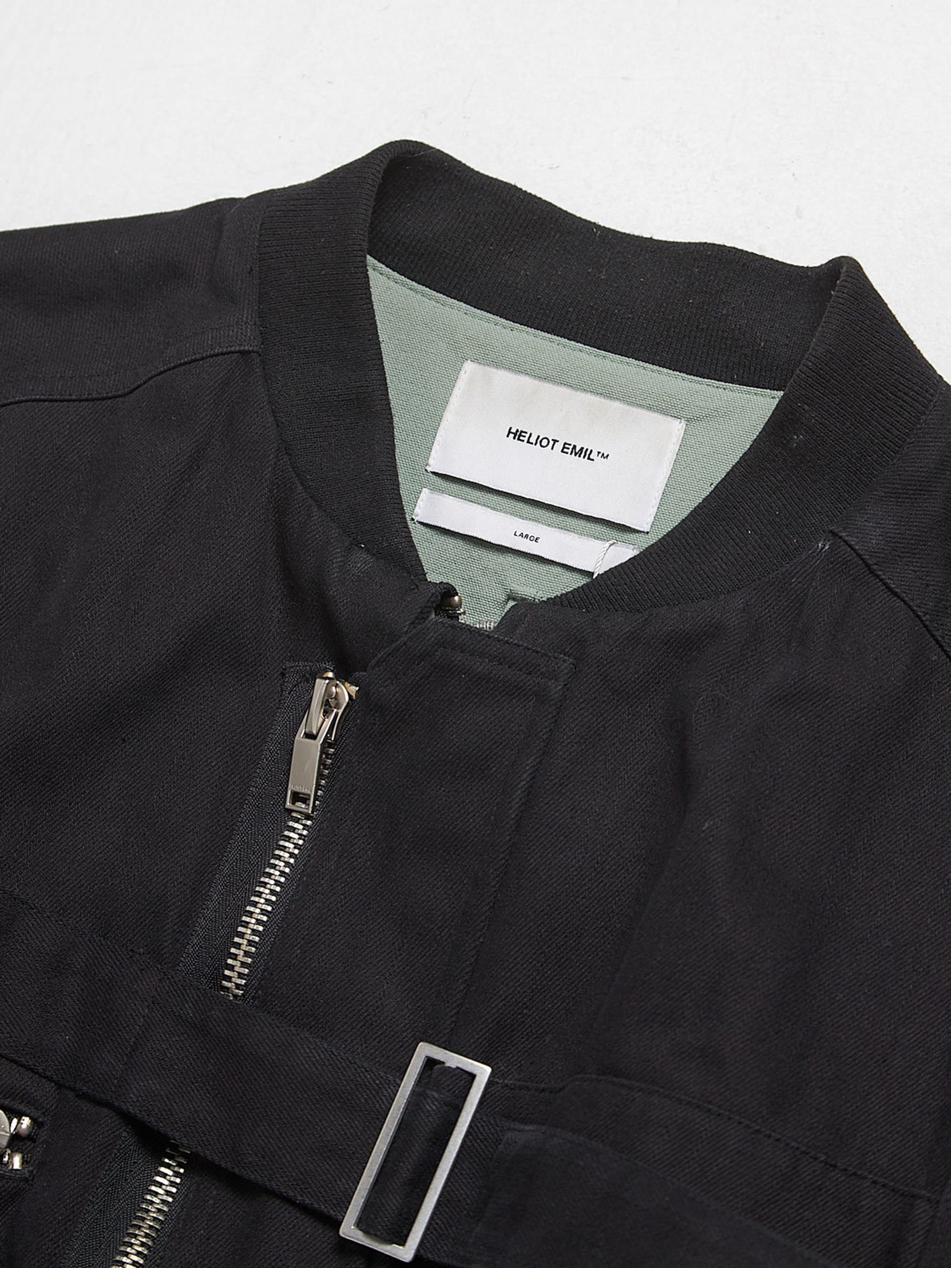 Heliot Emil Black Double Layered Zipped Cotton Jacket Size US L / EU 52-54 / 3 - 3 Thumbnail