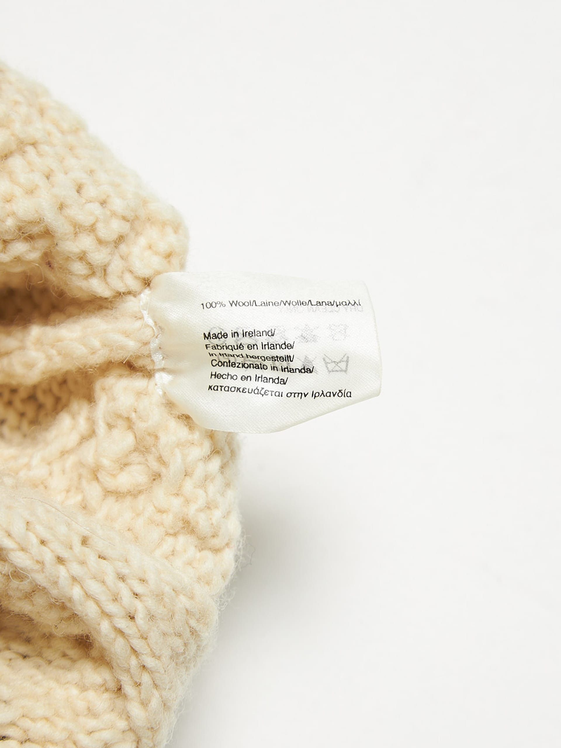 Thom Browne Cream Pattern Knitted Woool Hat Size ONE SIZE - 2 Thumbnail