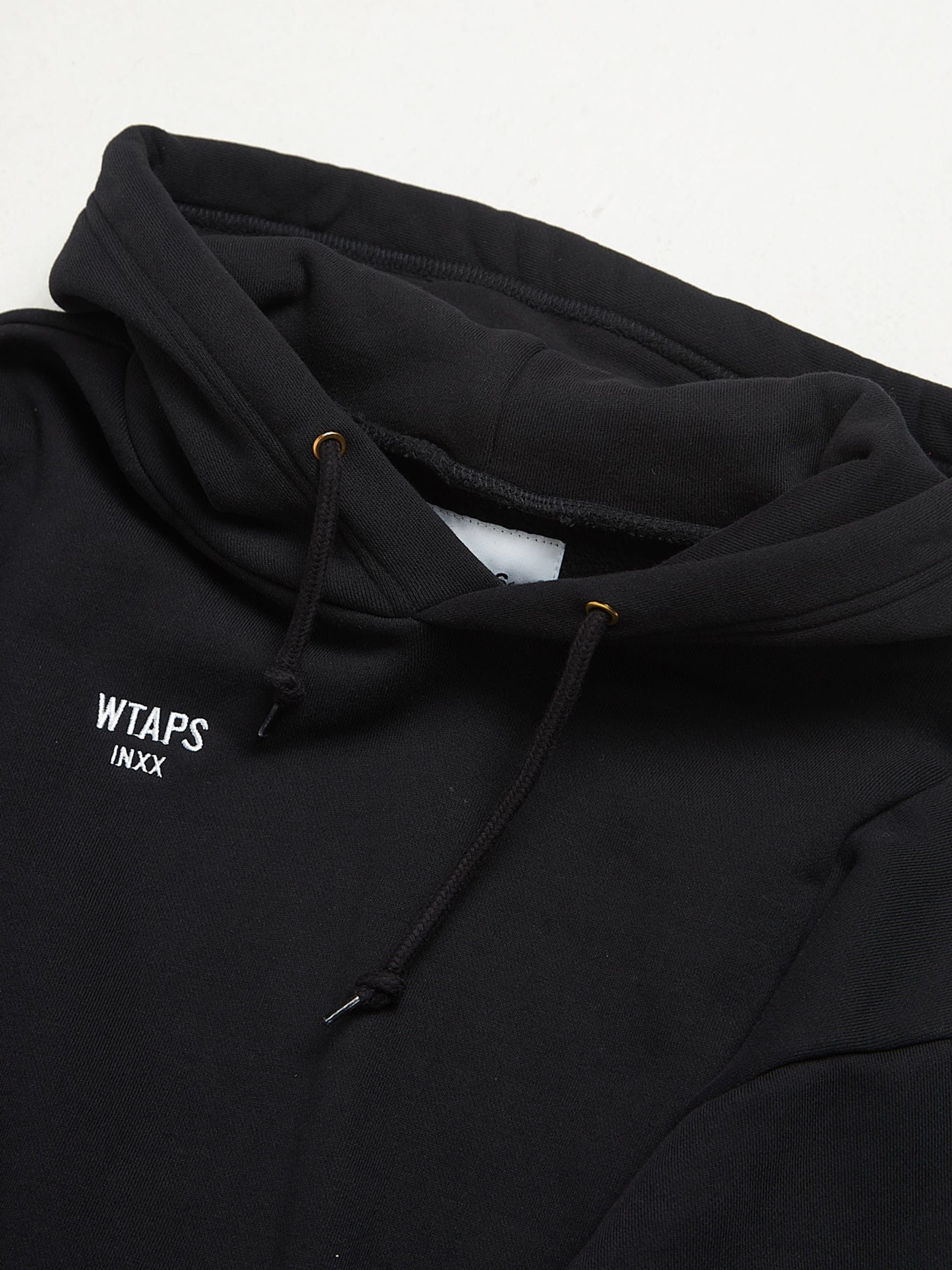 Black Back Logo Printed Cotton Hoodie