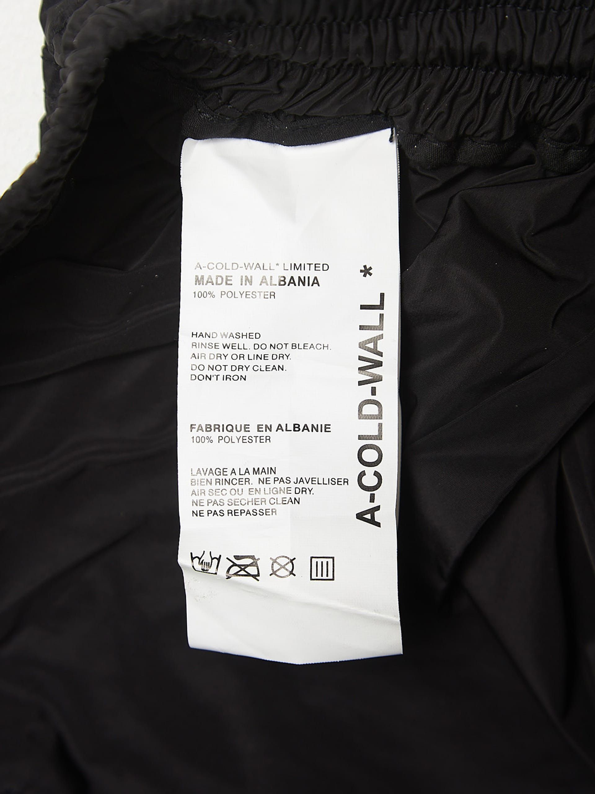 Black Zipped & Laced Grid Polyester Cargo Pants