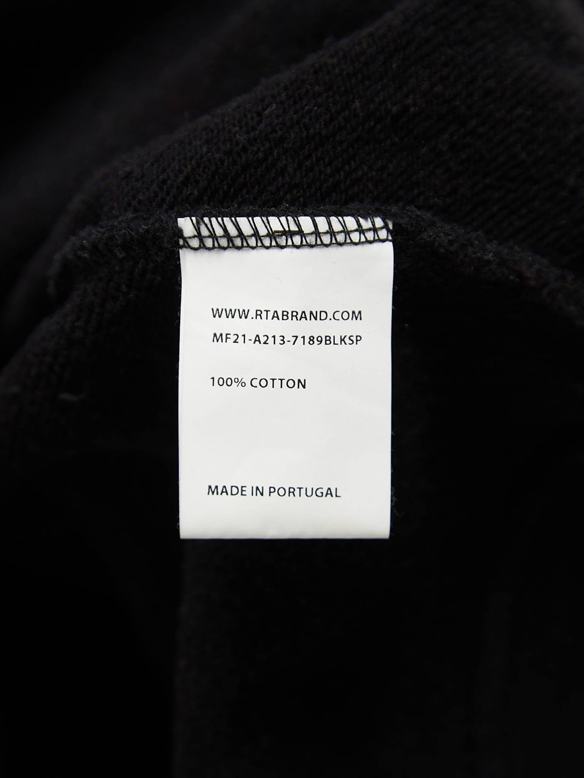 Rta Black Pattern Printed Cotton Hoodie Size US L / EU 52-54 / 3 - 4 Thumbnail