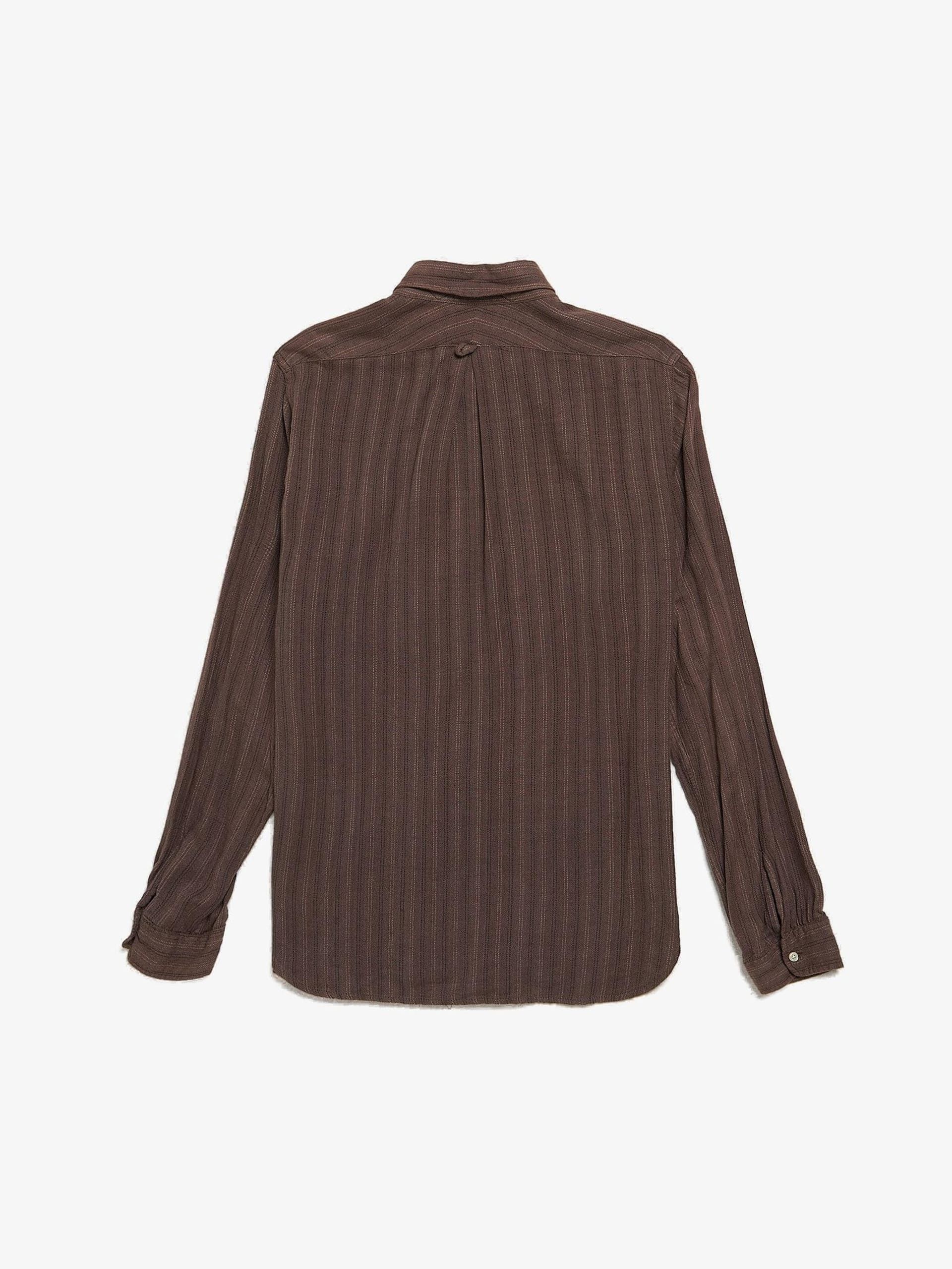Engineered Garments Light Brown Striped Buttoned Coton Shirt Size US XL / EU 56 / 4 - 2 Thumbnail