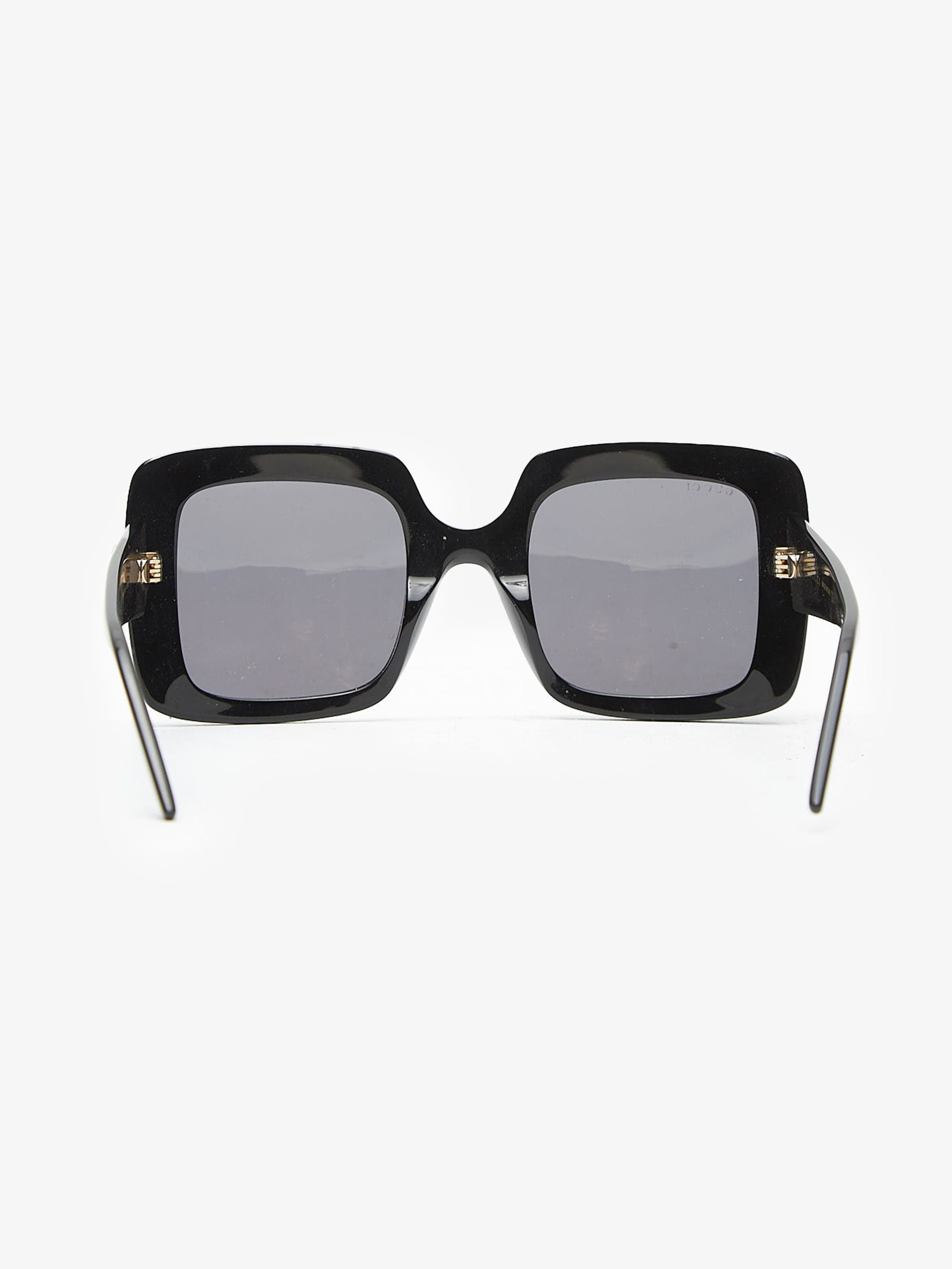 Gucci Black Logoed Sunglasses Size ONE SIZE - 3 Thumbnail