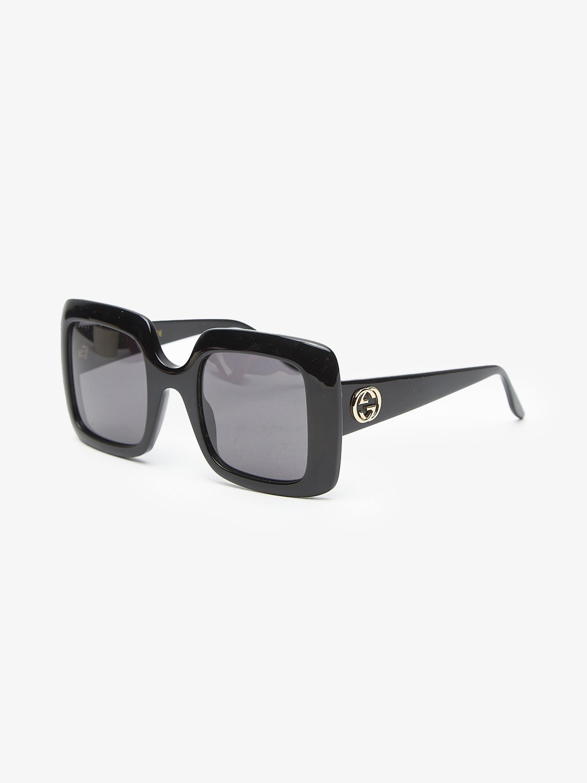Gucci Black Logoed Sunglasses Size ONE SIZE - 2 Thumbnail