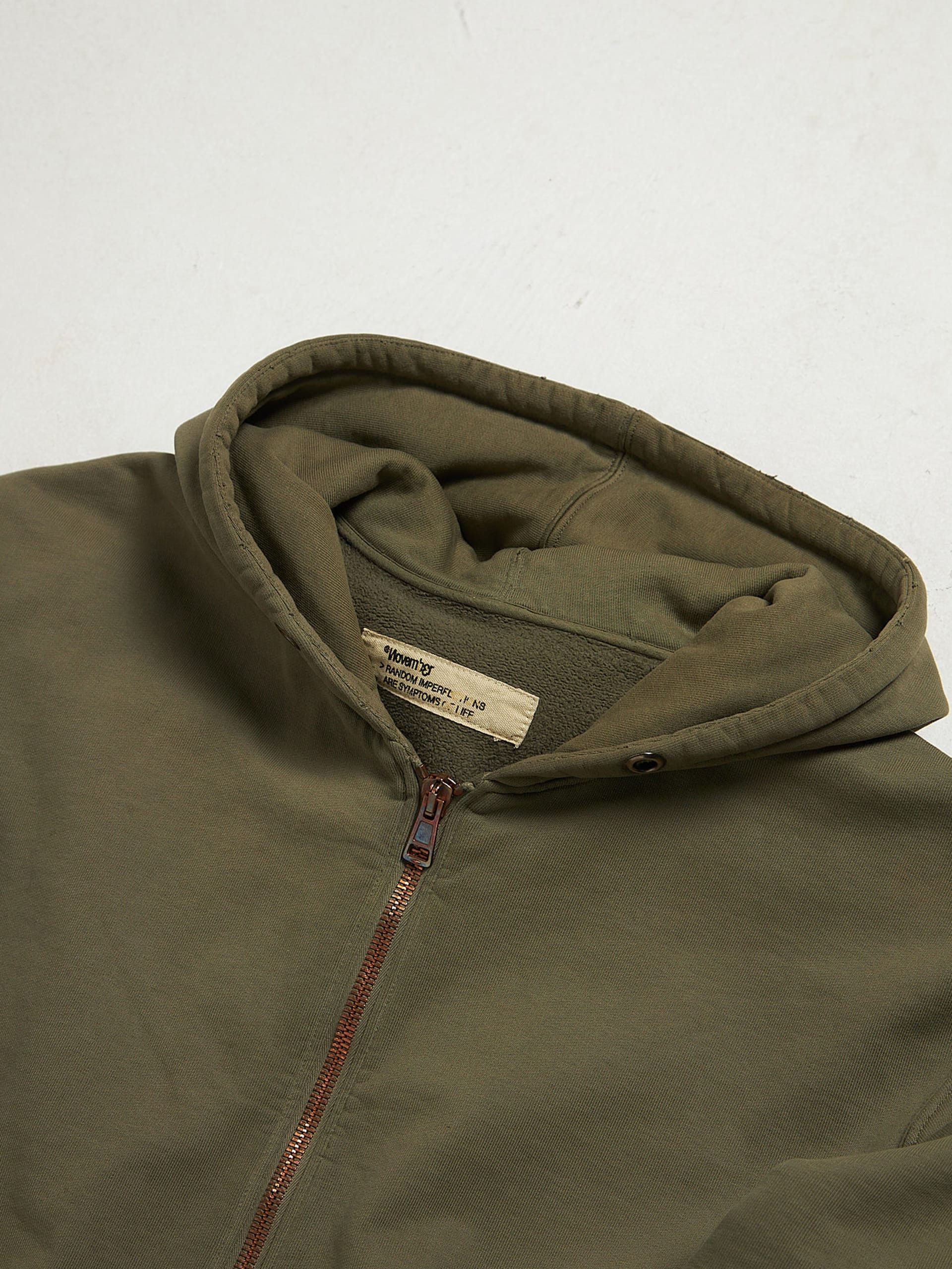 November Khaki Basic Zipped Cotton Hoodie Size US XXL / EU 58 / 5 - 3 Thumbnail
