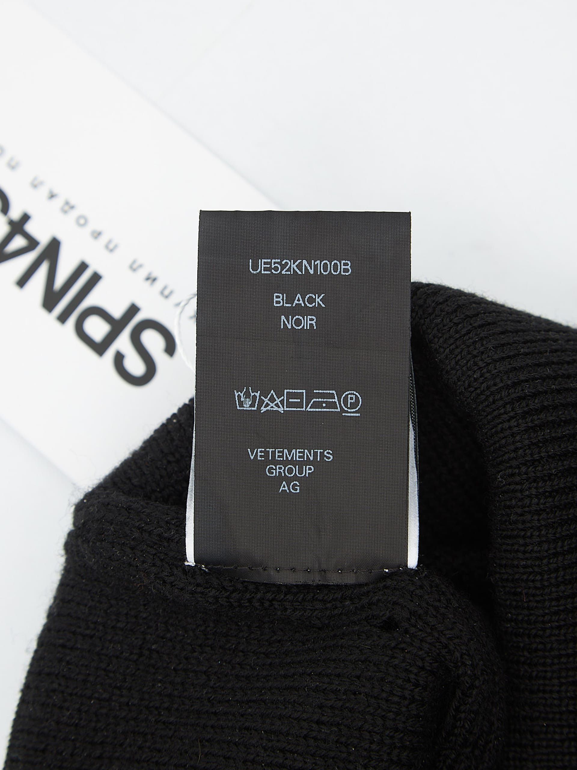 Vetements Black Haute Couture Embossed Wool Beanie Size ONE SIZE - 4 Thumbnail