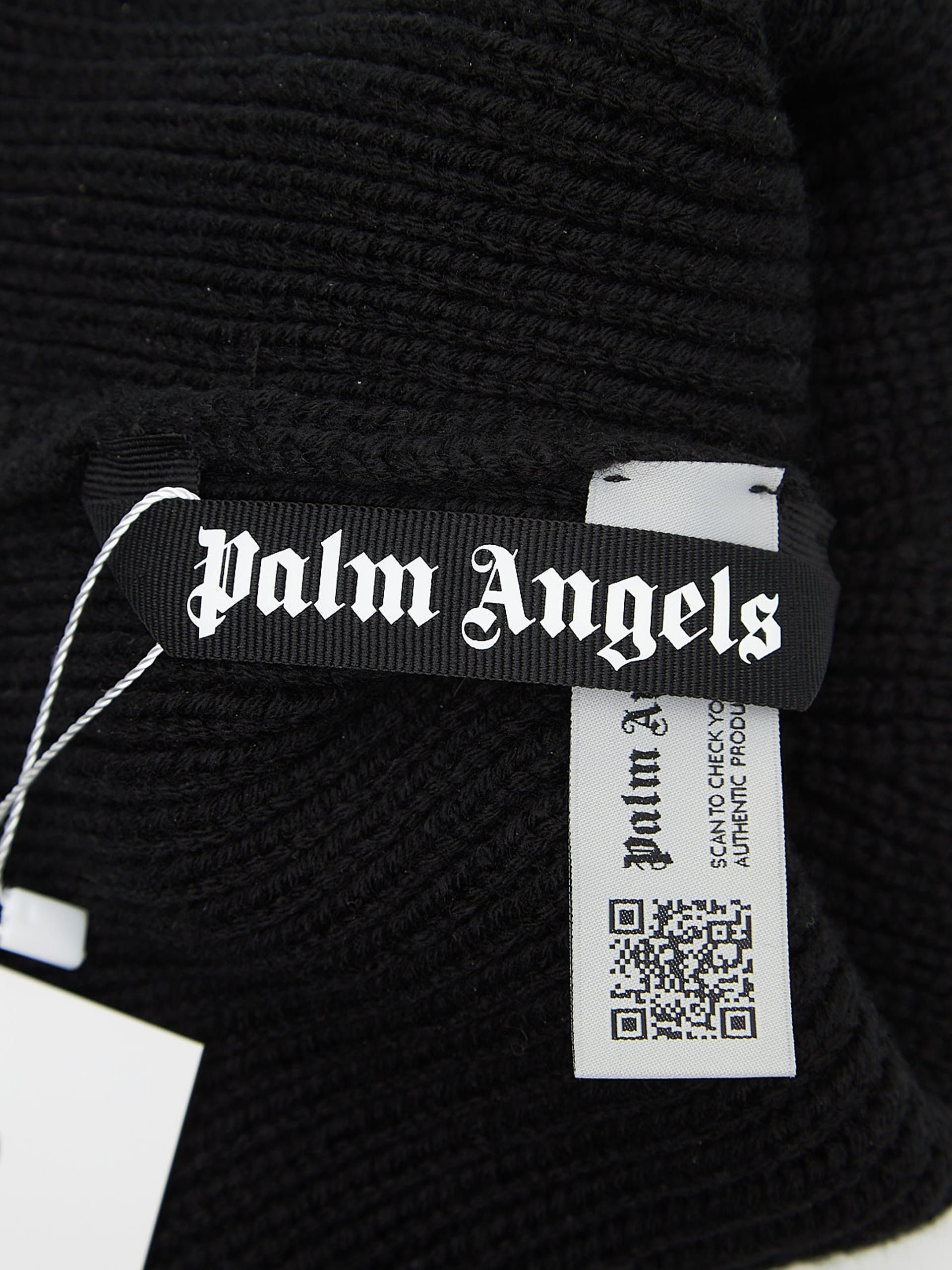Palm Angels Black Logo Embossed Beanie Size ONE SIZE - 3 Thumbnail