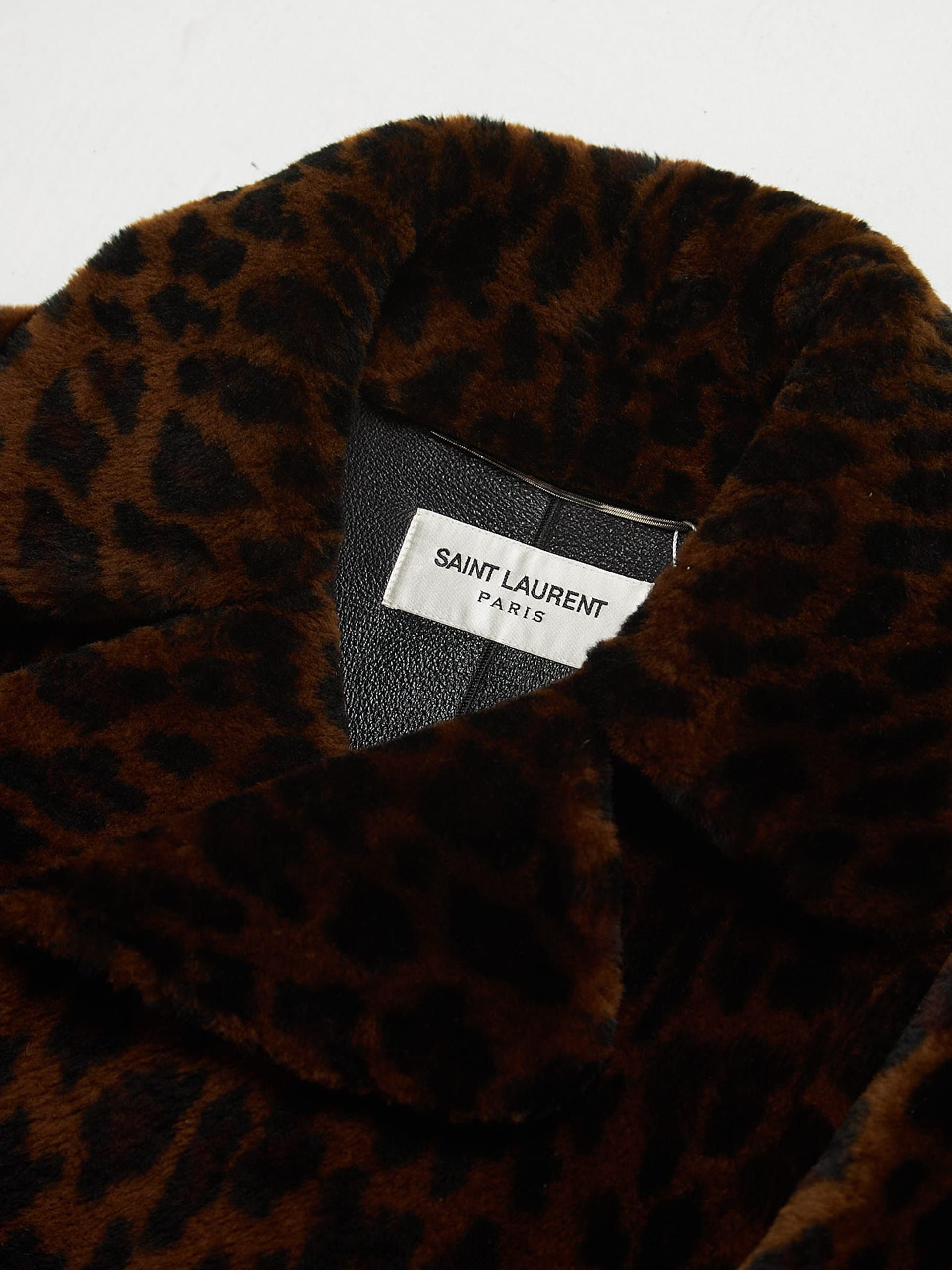 Saint Laurent Paris Brown Leoprinted Double Breasted Shearling Coat Size US M / EU 48-50 / 2 - 3 Thumbnail