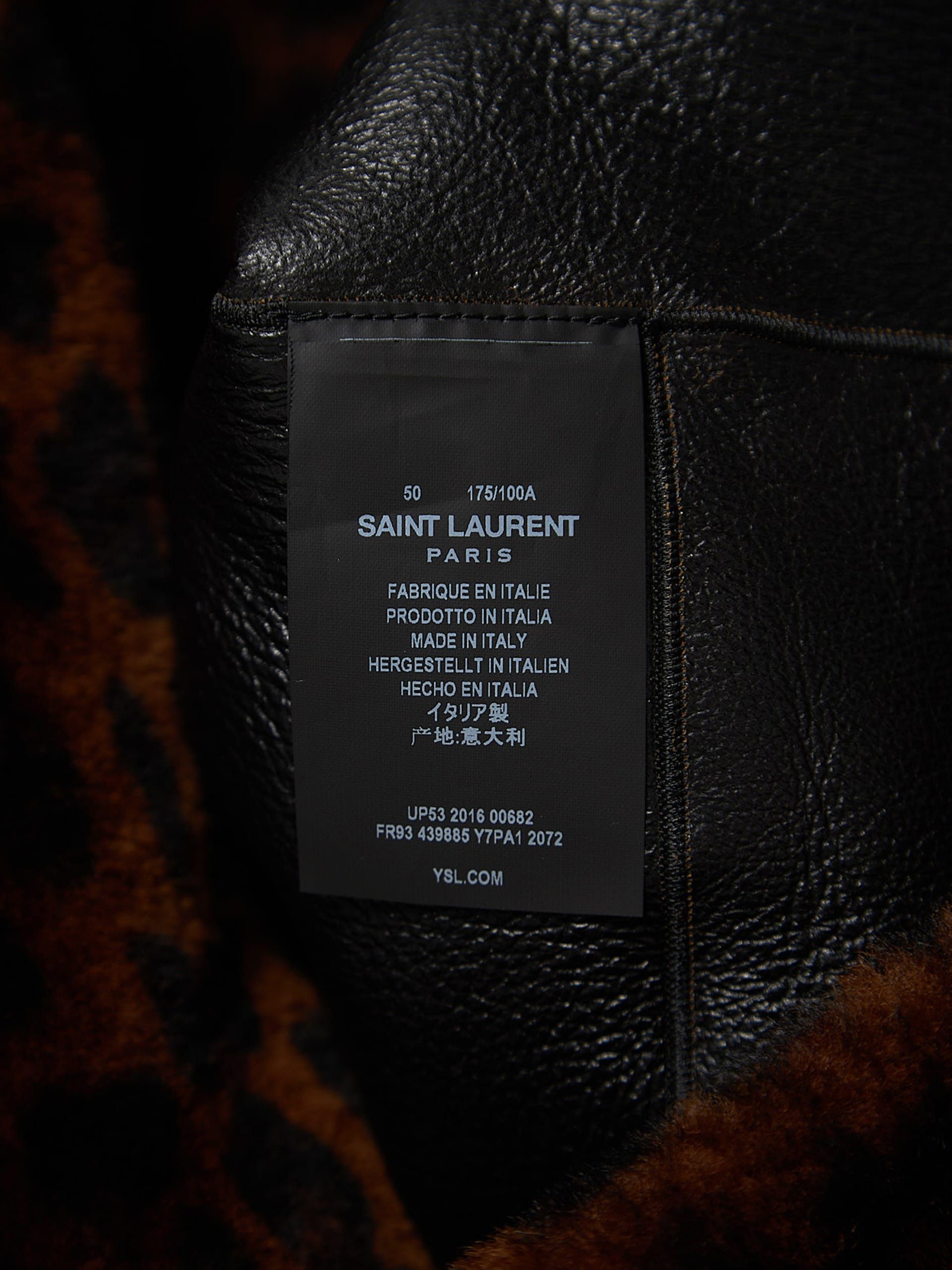 Saint Laurent Paris Brown Leoprinted Double Breasted Shearling Coat Size US M / EU 48-50 / 2 - 4 Thumbnail