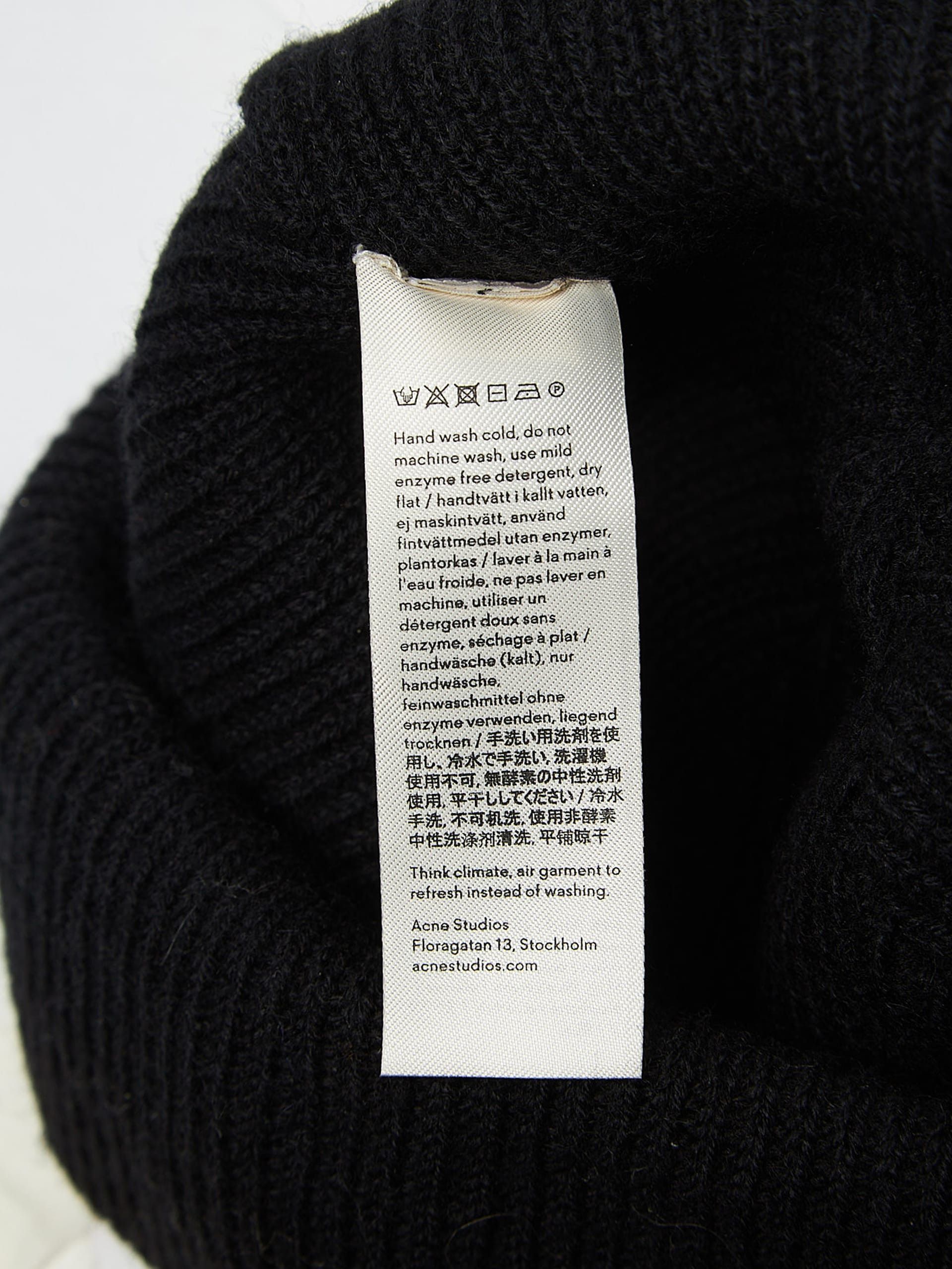 Acne Studios Black Logo Patched Woolen Beanie Size ONE SIZE - 3 Thumbnail