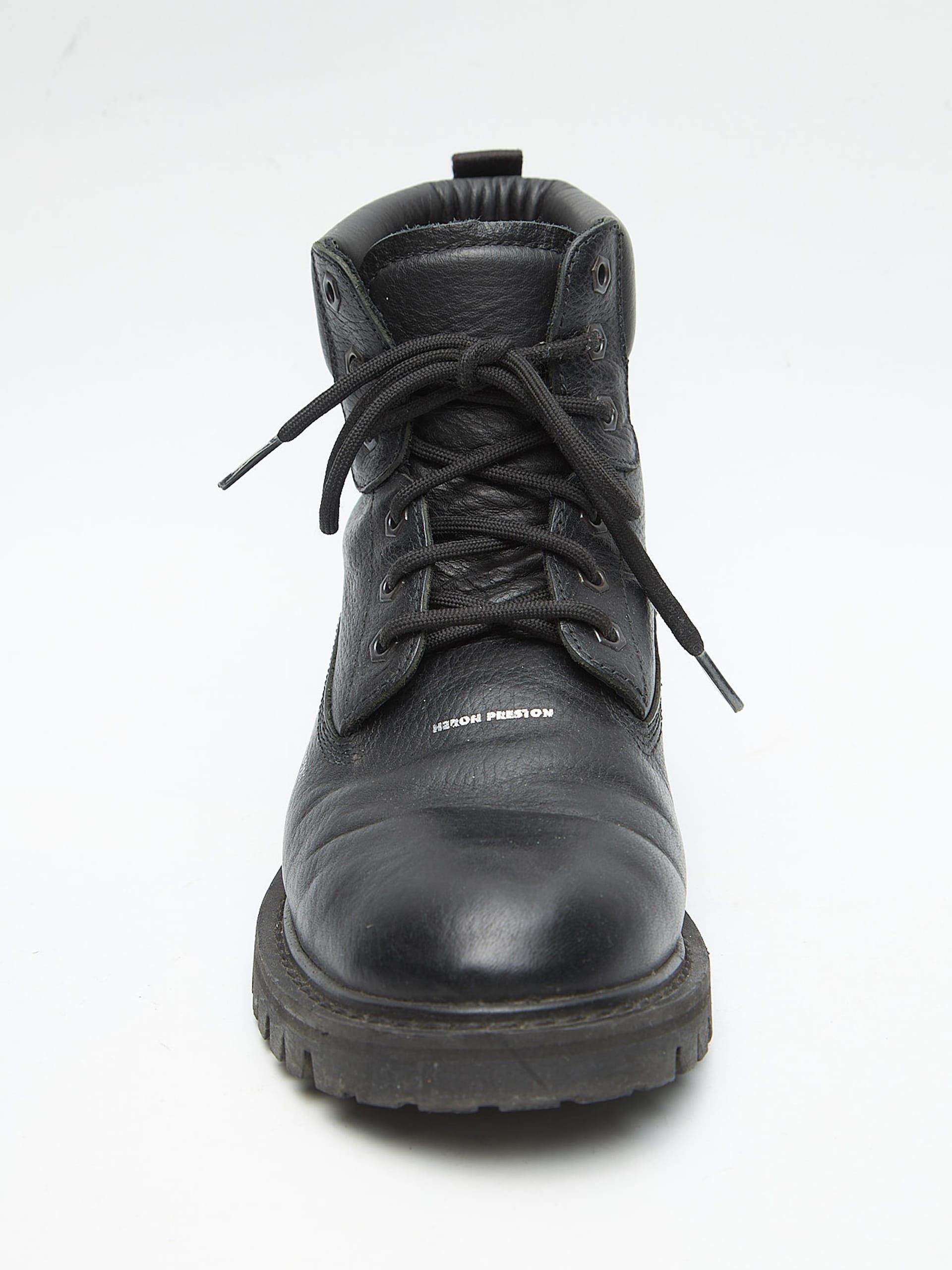 Heron Preston Black Logo Printed High Leather Boots Size US 8 / EU 41 - 5 Thumbnail