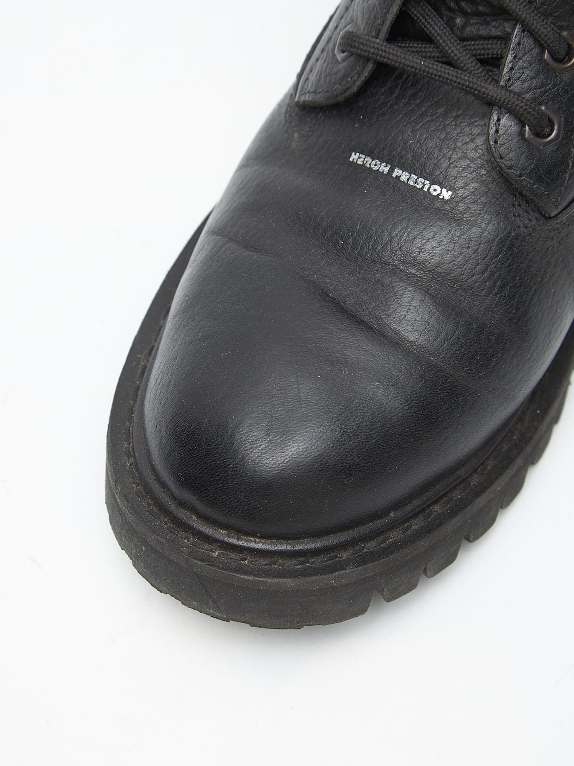 Heron Preston Black Logo Printed High Leather Boots Size US 8 / EU 41 - 4 Thumbnail