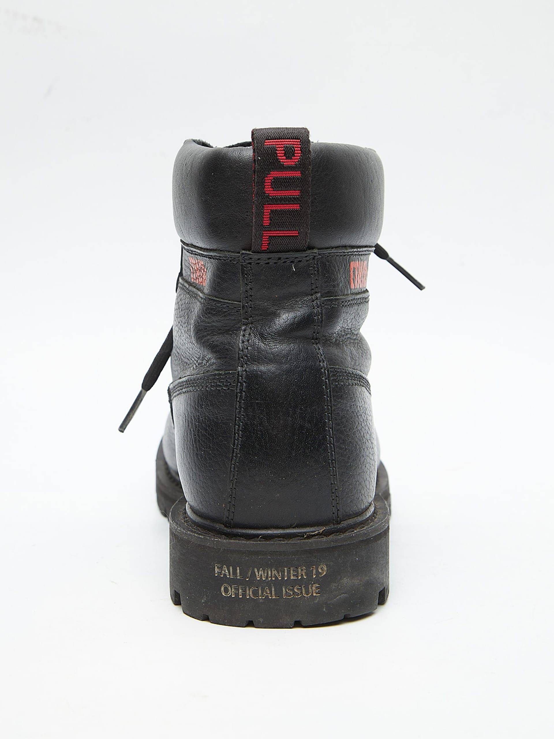 Heron Preston Black Logo Printed High Leather Boots Size US 8 / EU 41 - 6 Thumbnail