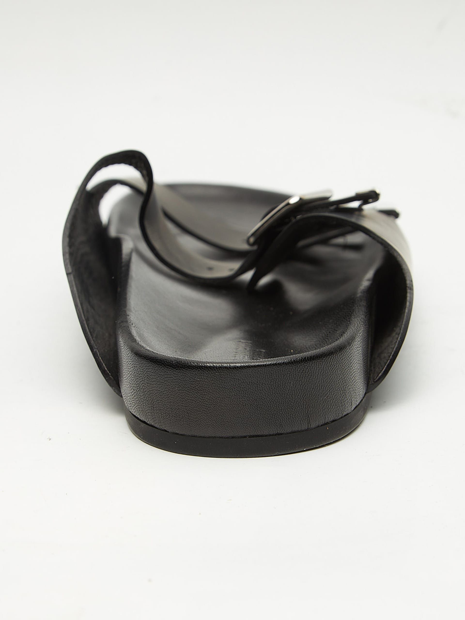 Givenchy Black Matte Leather Sandals Size US 13 / EU 46 - 7 Thumbnail