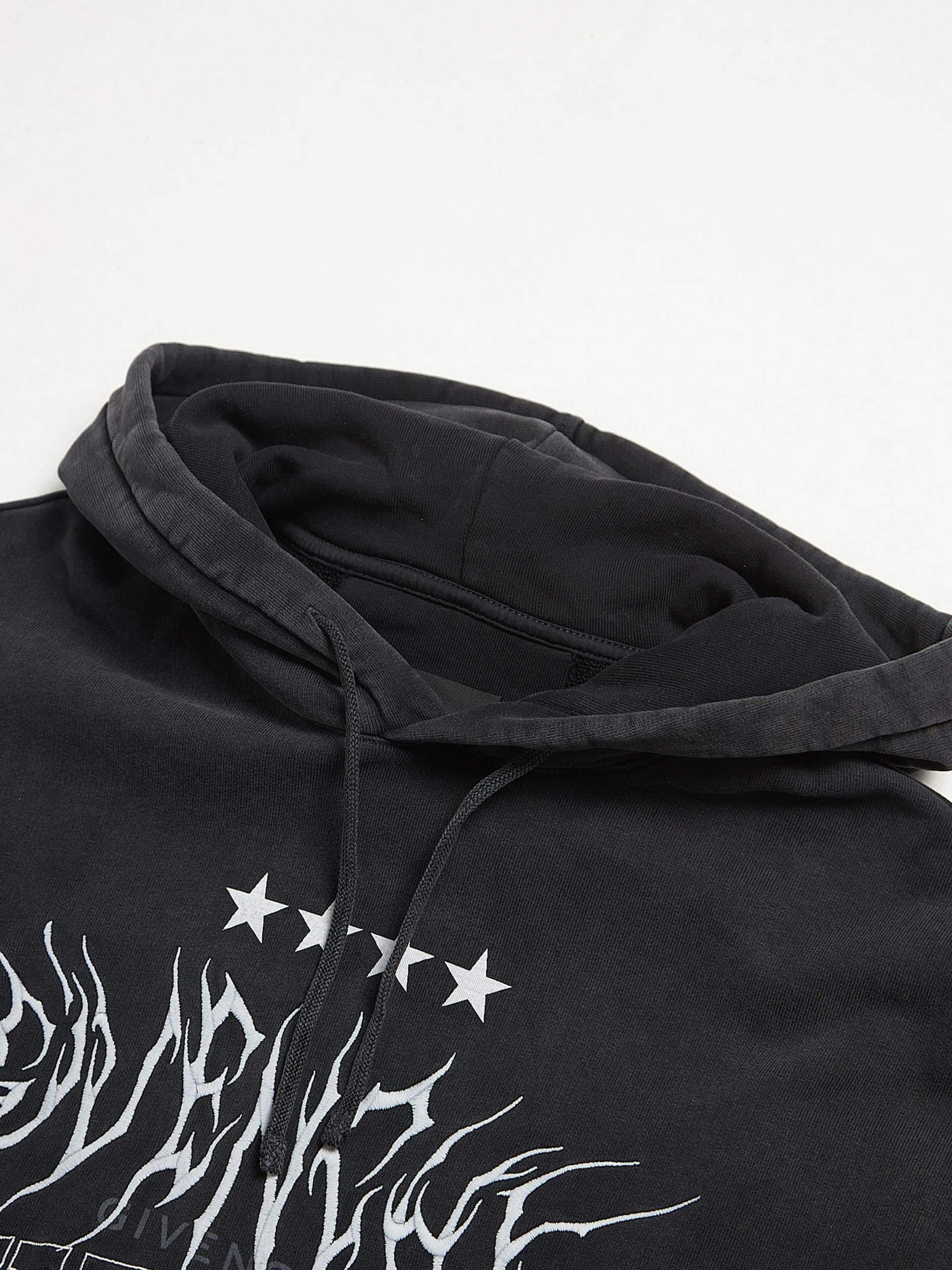 Givenchy Washed Black Multi Logo Printed Cotton Hoodie Size US XL / EU 56 / 4 - 3 Thumbnail