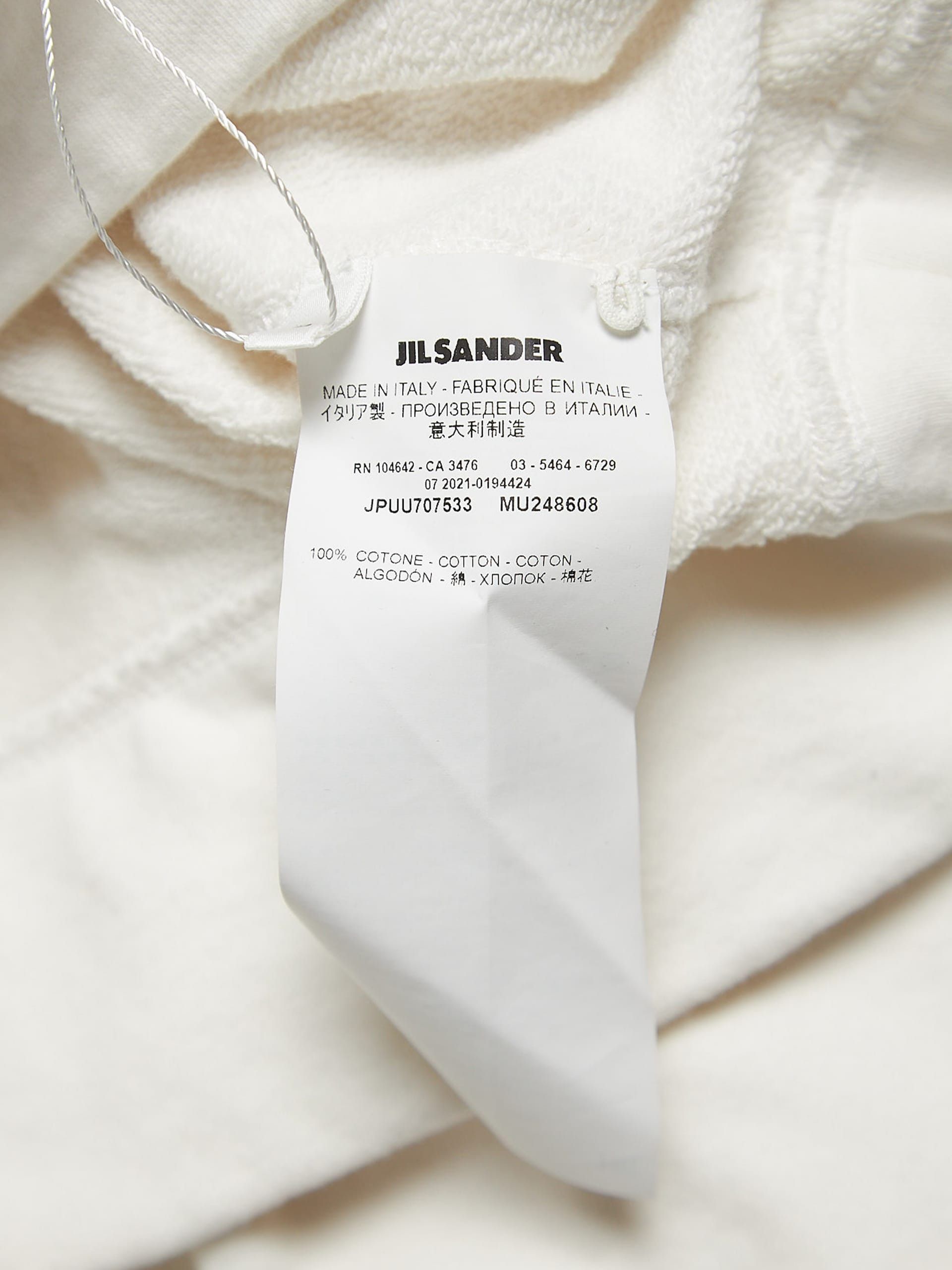 Jil Sander White Logo Printed Cotton Hoodie Size US M / EU 48-50 / 2 - 4 Thumbnail