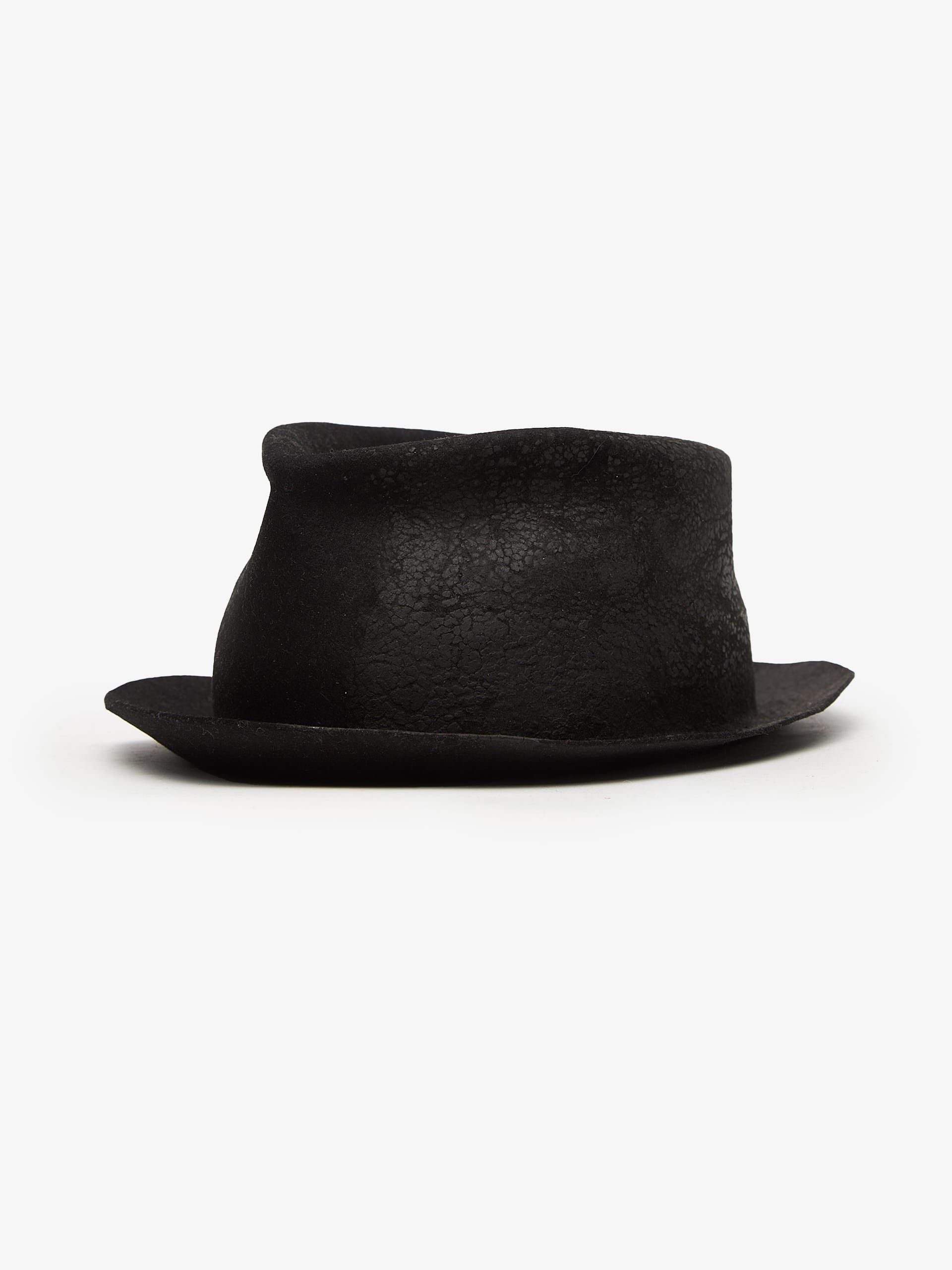 Horisaki Black Waxed Fedora Hat Size ONE SIZE - 2 Thumbnail
