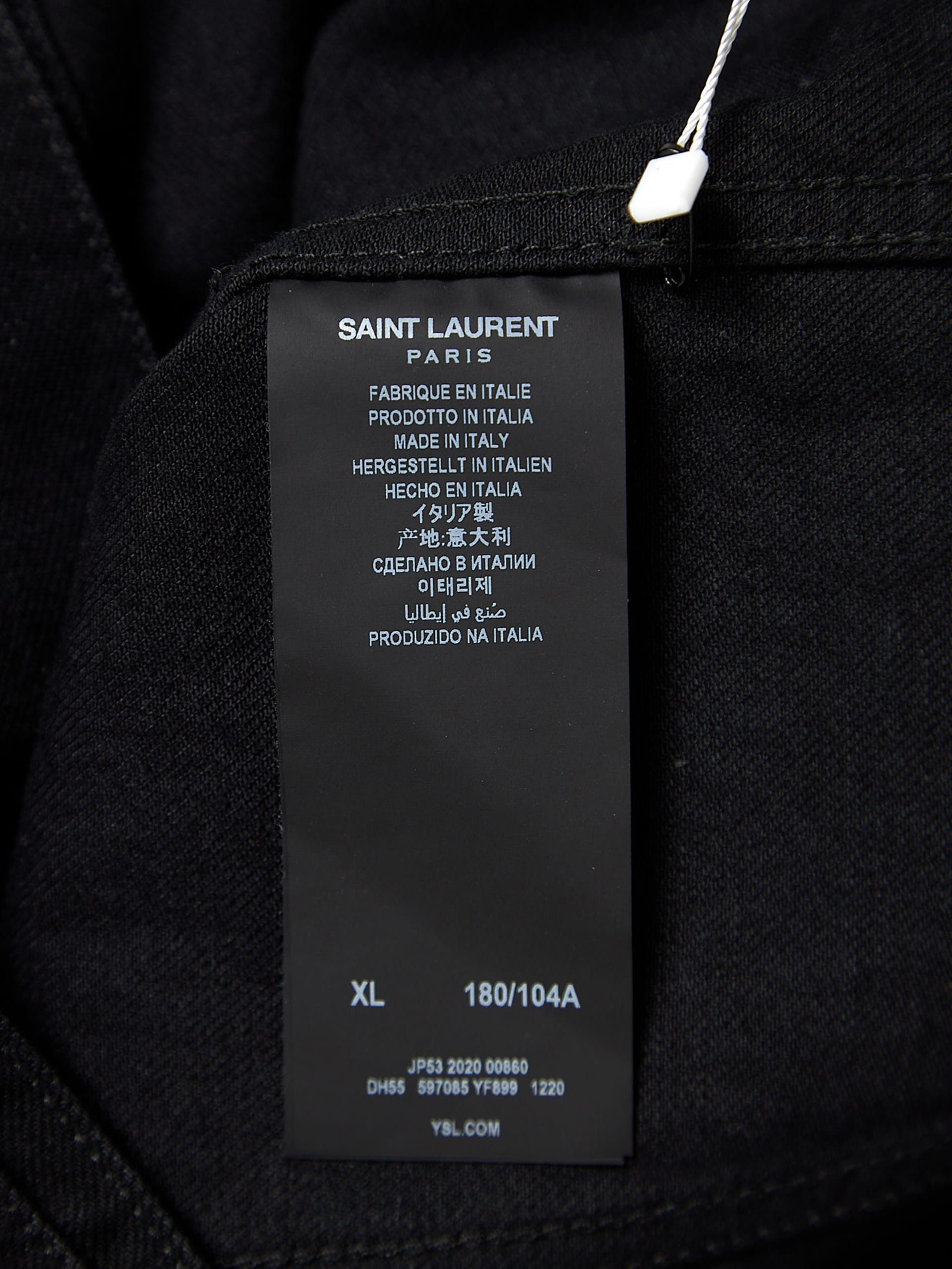 Saint Laurent Paris Black Cotton Denim Jacket Size US XL / EU 56 / 4 - 4 Thumbnail