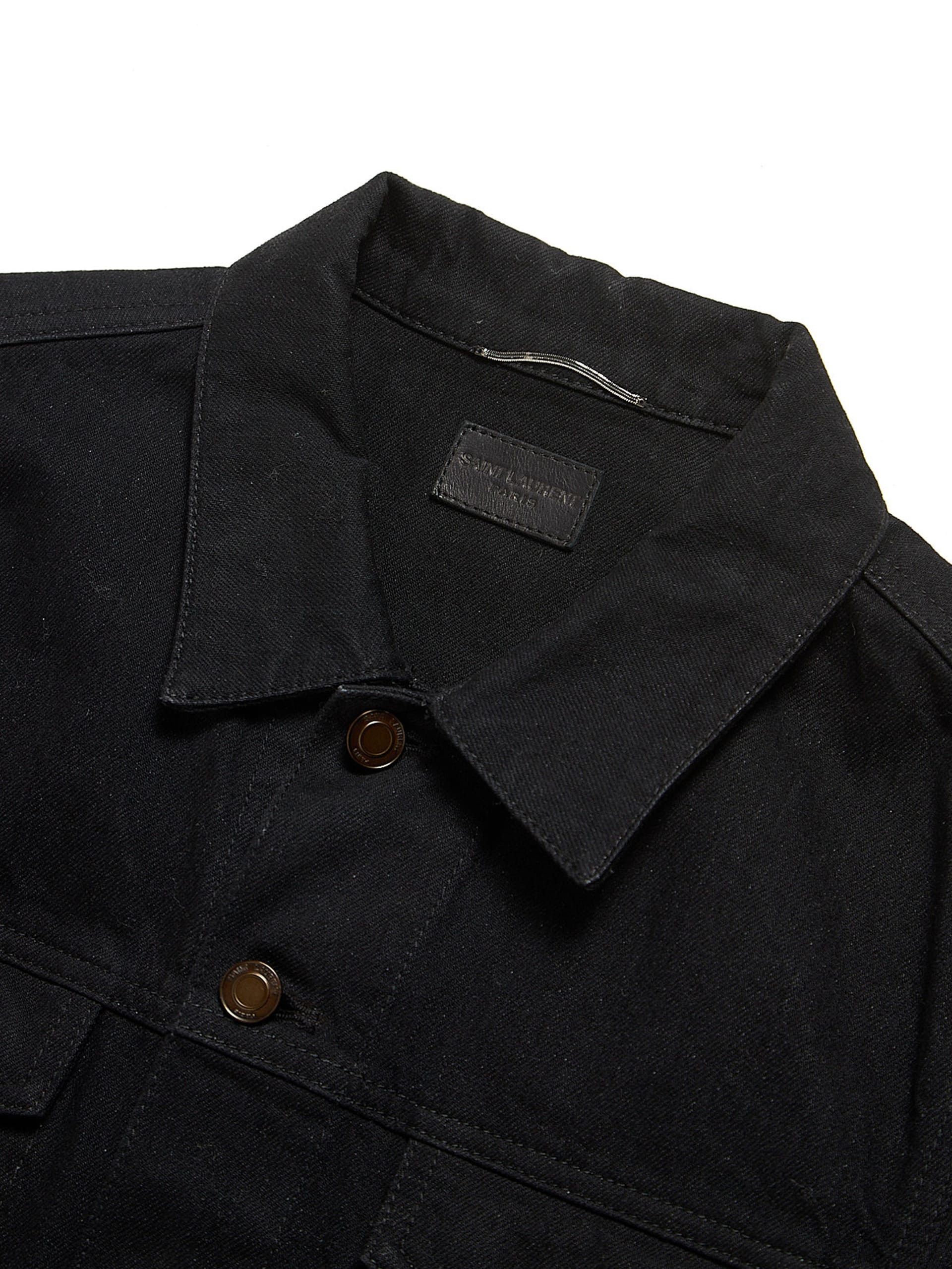 Saint Laurent Paris Black Cotton Denim Jacket Size US XL / EU 56 / 4 - 3 Thumbnail