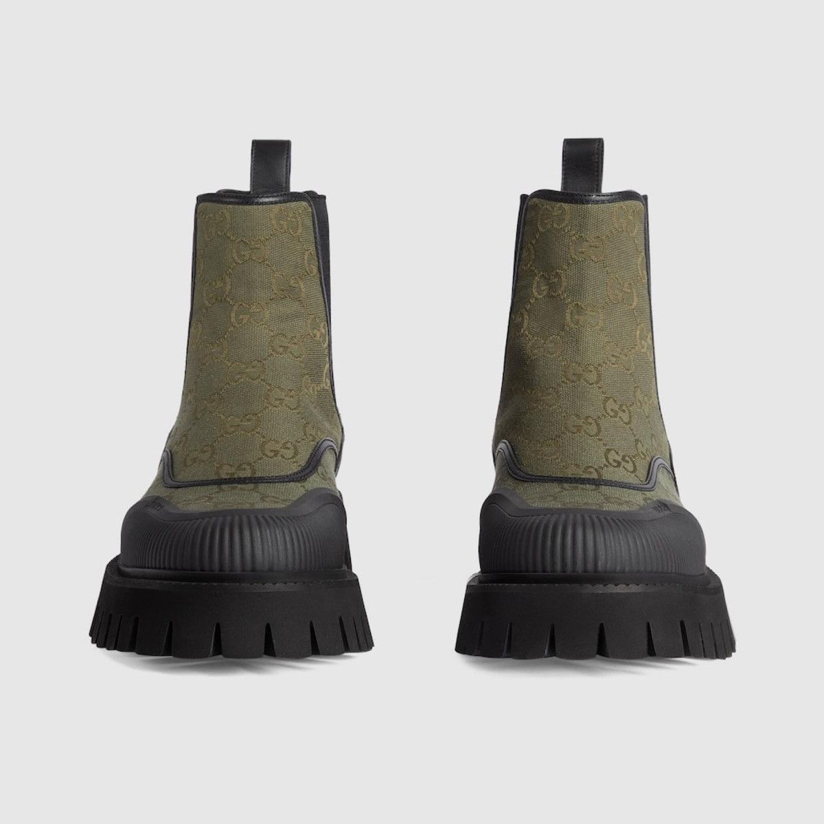 GG Canvas Ankle Boots Khaki