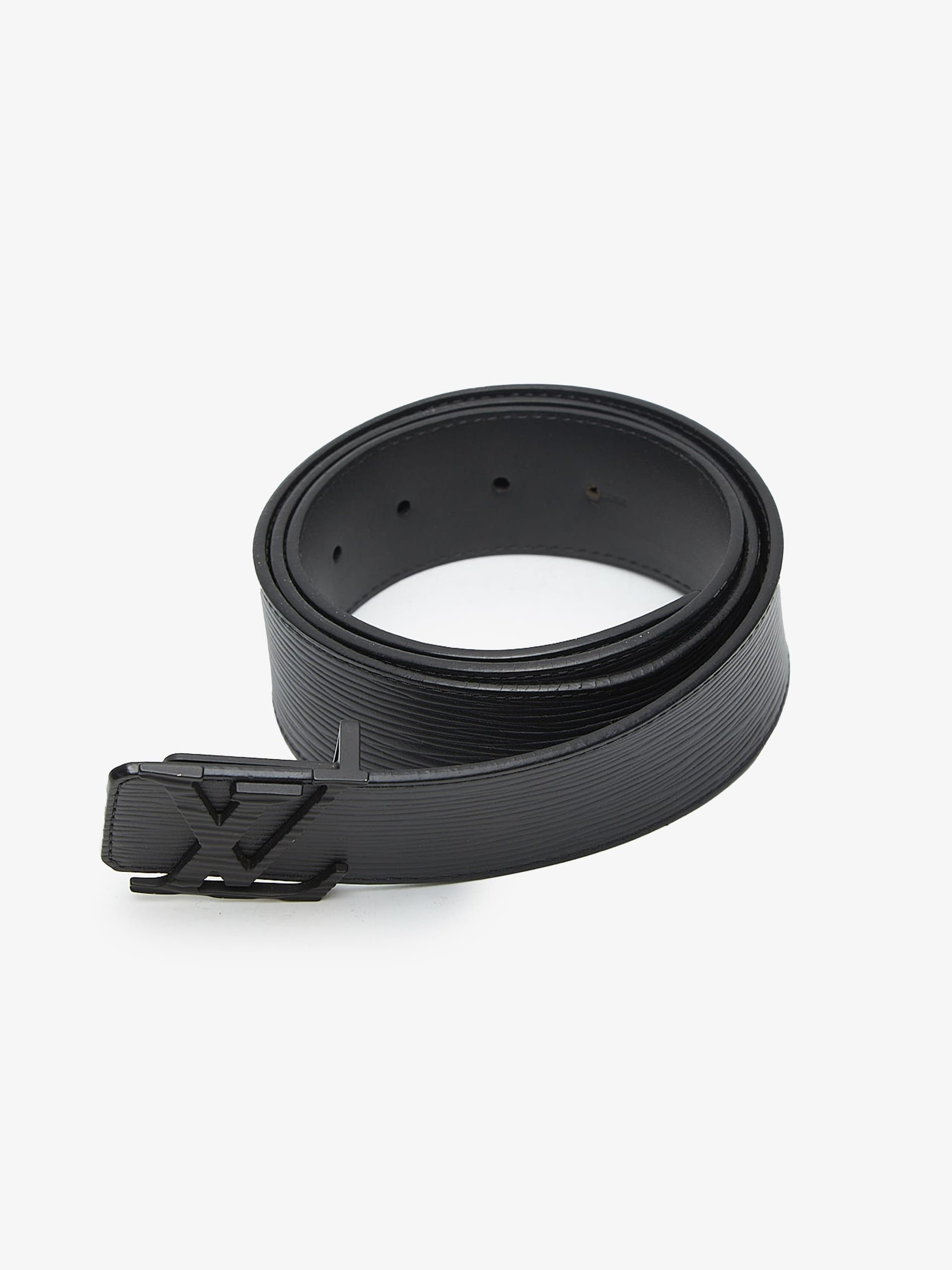 Louis Vuitton Full Black Leather Logo Buckle Belt Size ONE SIZE - 2 Thumbnail