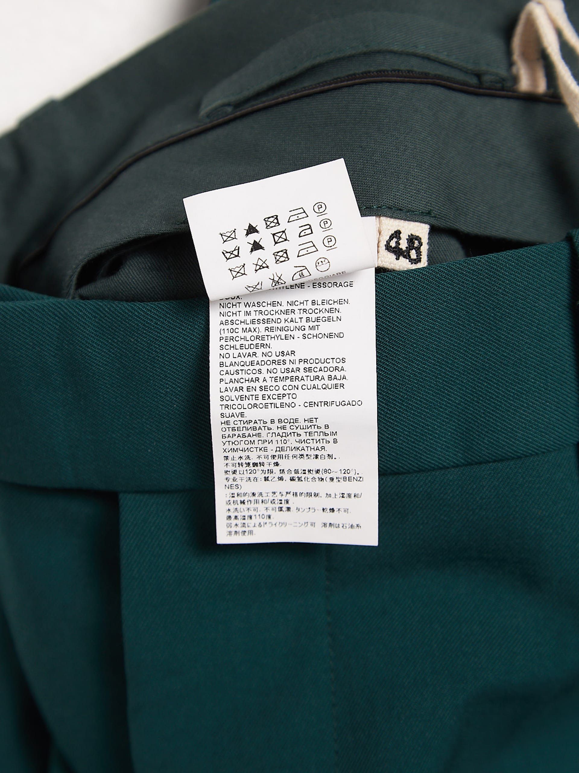 Marni Emerald Cotton Blend Suit Trousers Size US 32 / EU 48 - 4 Thumbnail