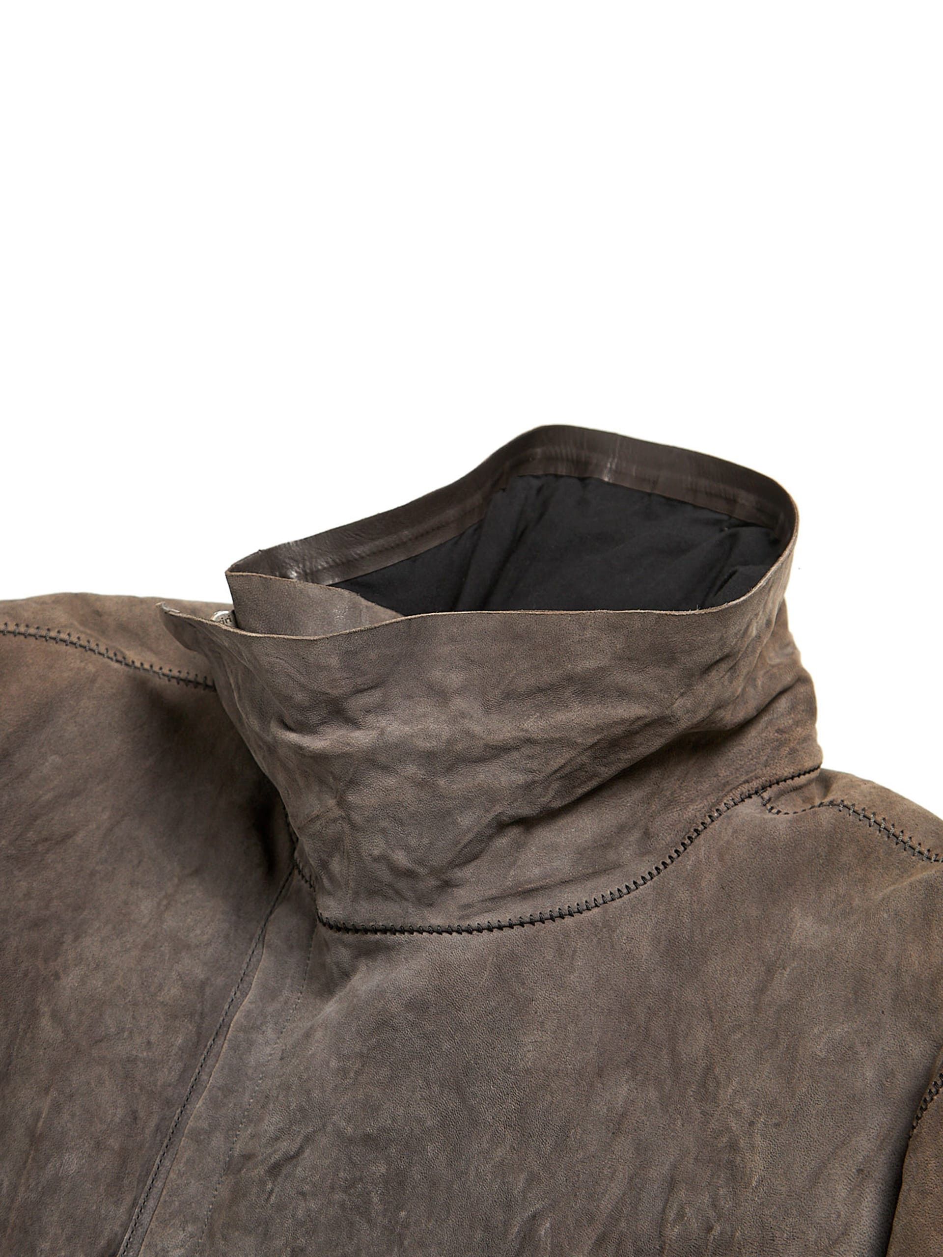 Isaac Sellam Experience Gray Scar Stitched Leather Downjacket Size US XXL / EU 58 / 5 - 3 Thumbnail