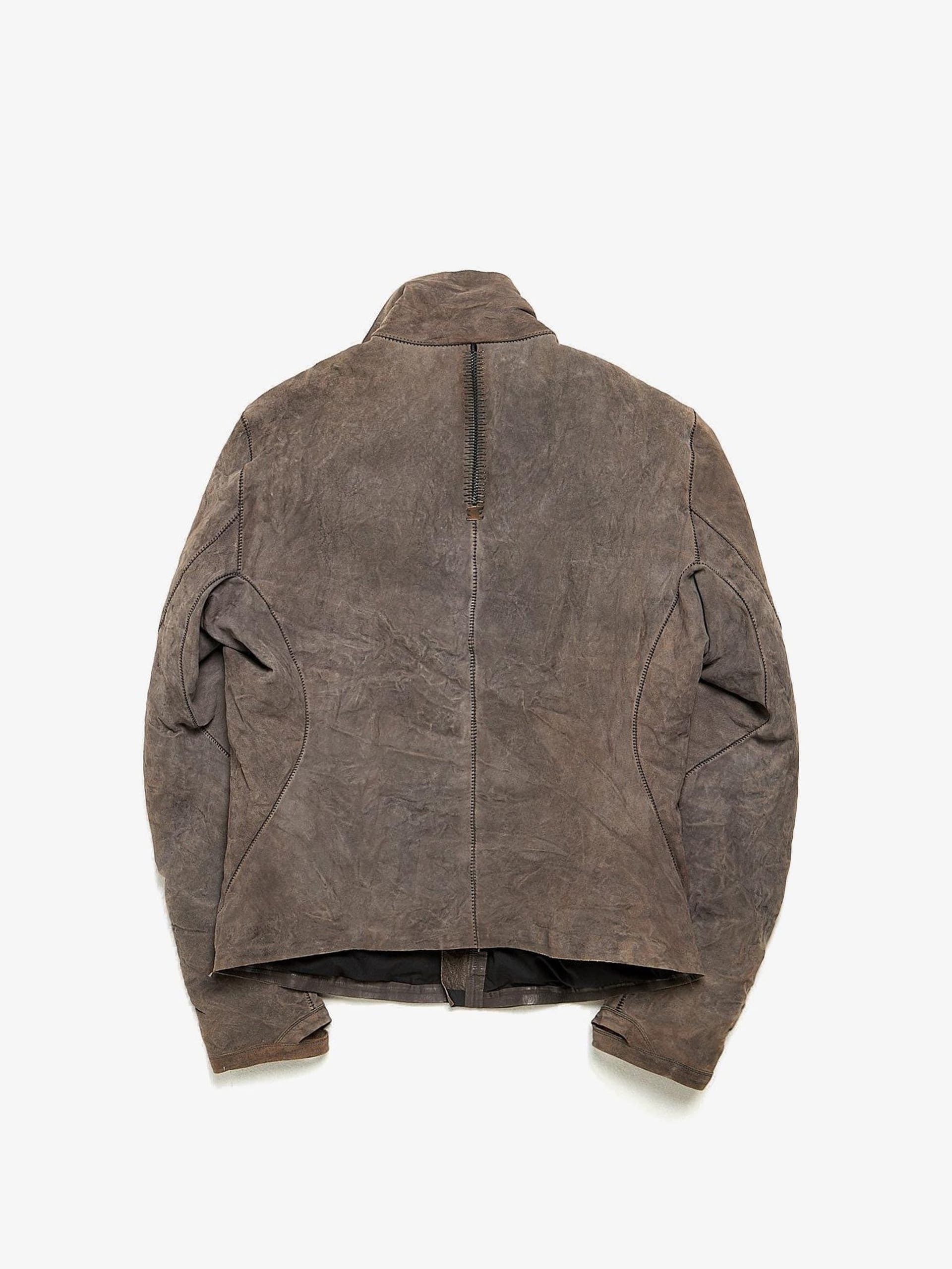 Isaac Sellam Experience Gray Scar Stitched Leather Downjacket Size US XXL / EU 58 / 5 - 2 Thumbnail