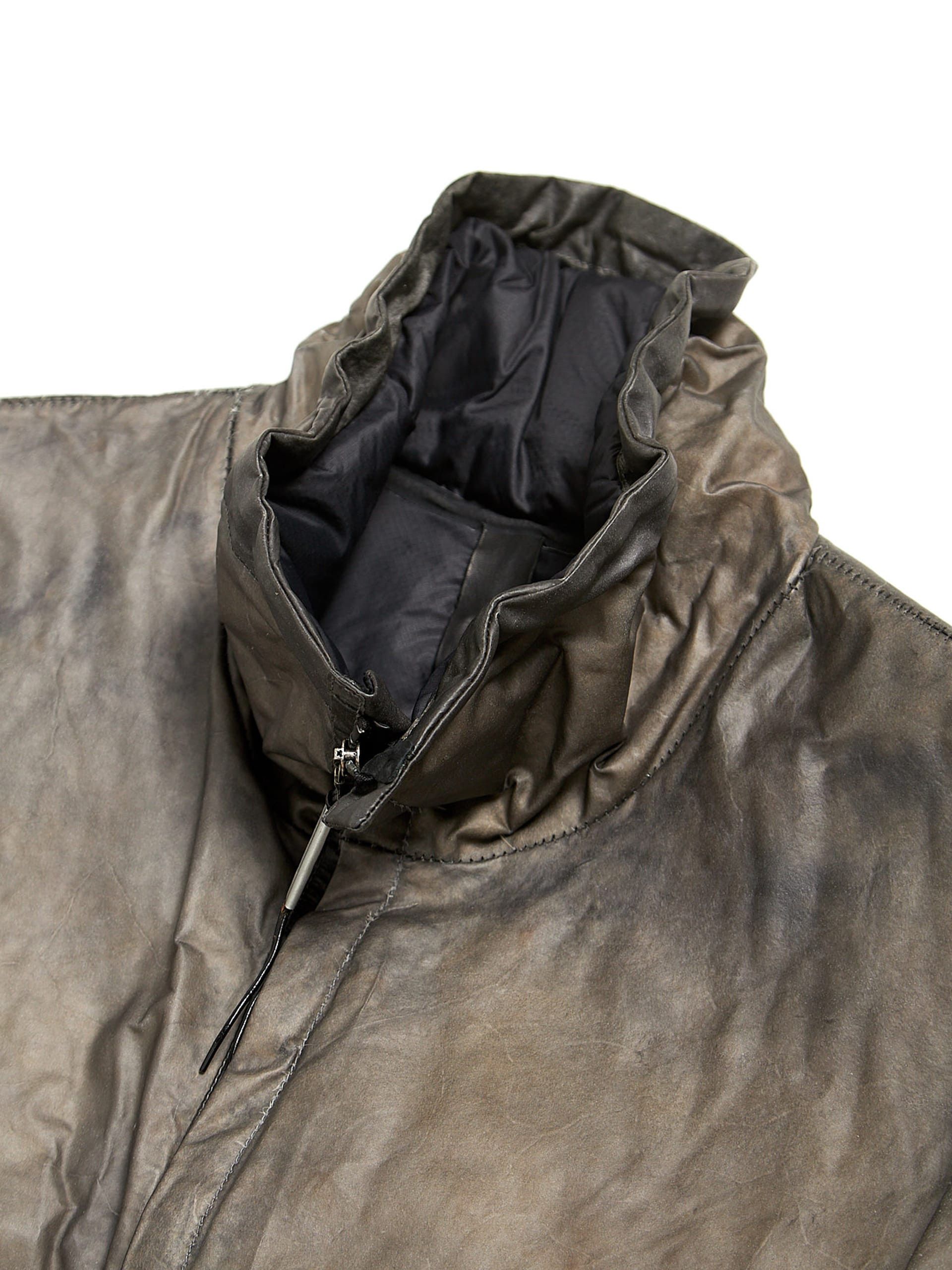 Isaac Sellam Experience Gray Leather Heavy Downjacket Size US XXL / EU 58 / 5 - 3 Thumbnail