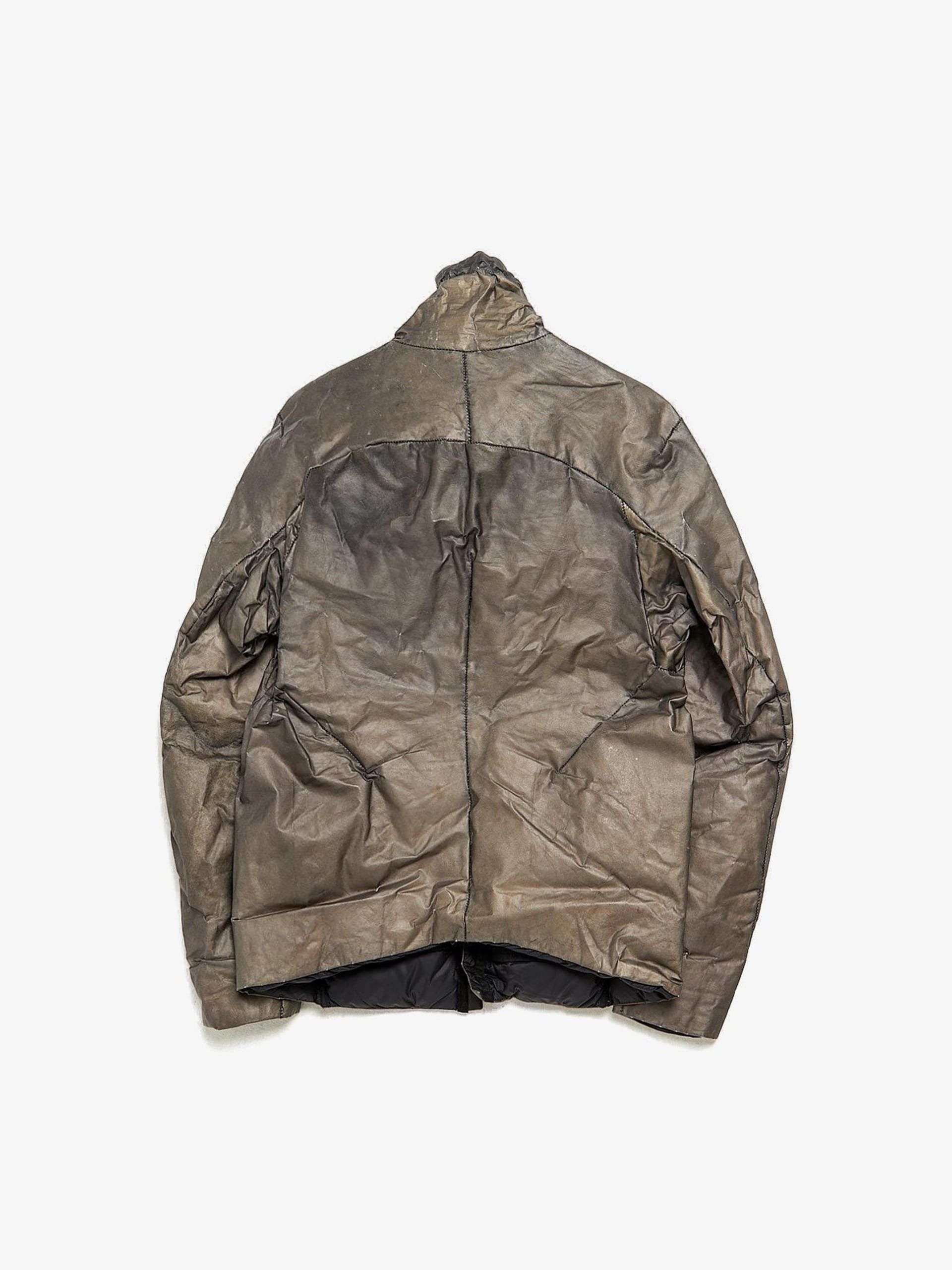 Isaac Sellam Experience Gray Leather Heavy Downjacket Size US XXL / EU 58 / 5 - 2 Thumbnail