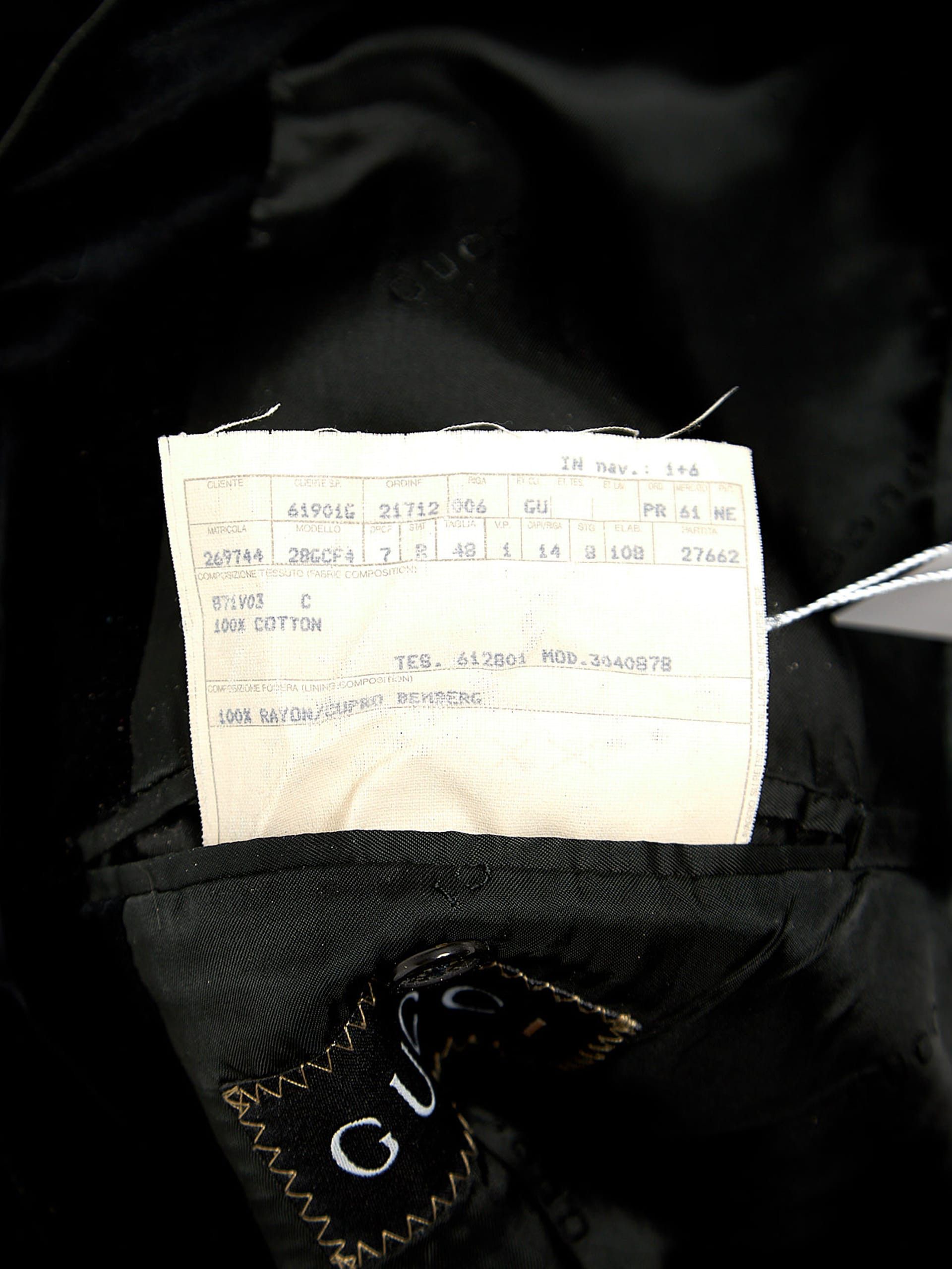 Gucci Black Velour Cotton Blazer Jacket Size US M / EU 48-50 / 2 - 4 Thumbnail