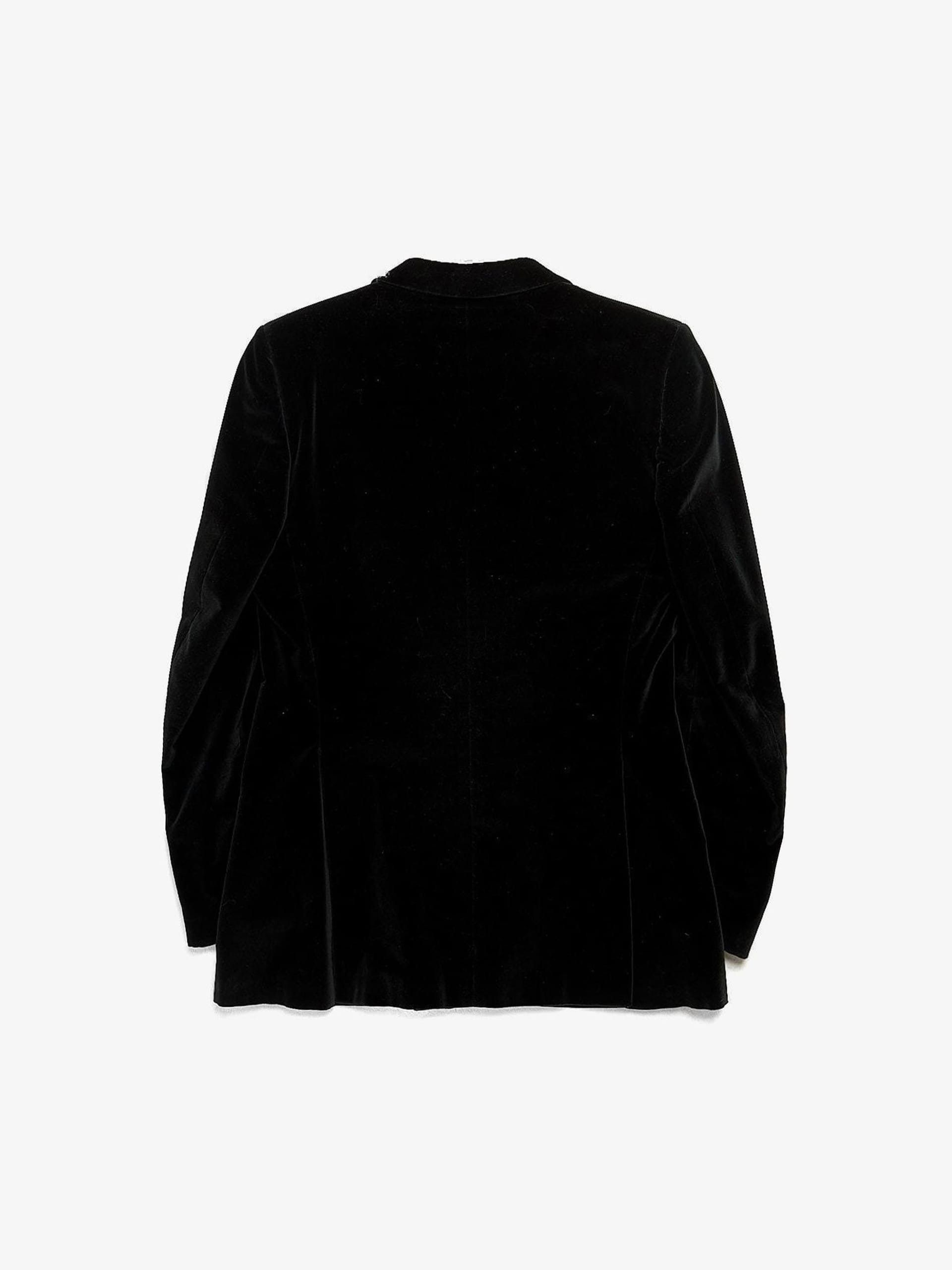 Gucci Black Velour Cotton Blazer Jacket Size US M / EU 48-50 / 2 - 2 Thumbnail