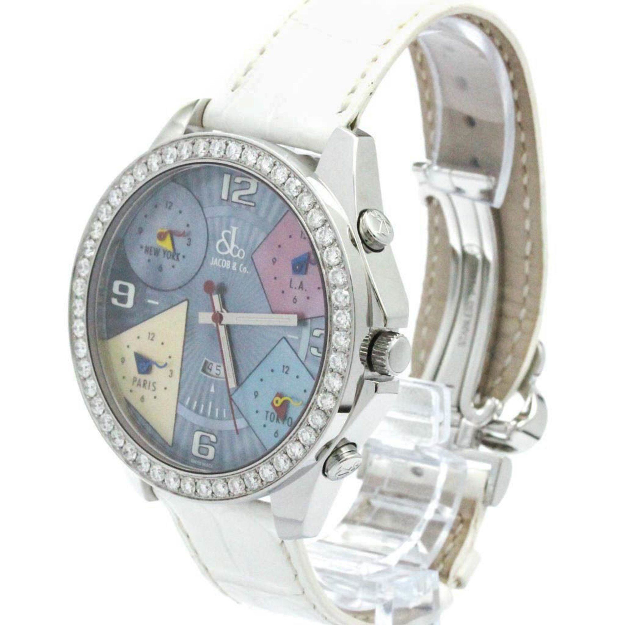 Other Polished Jacob & Co. Five Time Zone 47mm Diamond MOP Dial Mens Watch BF572192 Size ONE SIZE - 2 Thumbnail