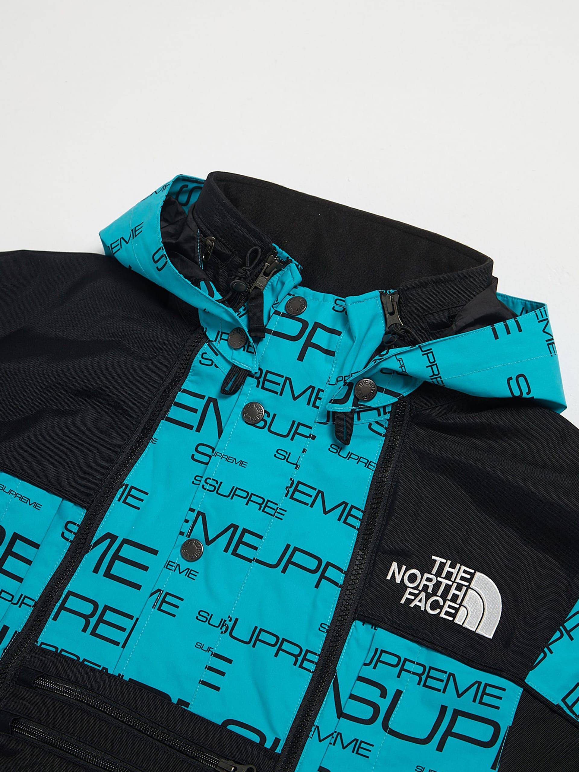 The North Face Blue and Black All Over Logo Printed Polyester Anorak Size US M / EU 48-50 / 2 - 3 Thumbnail
