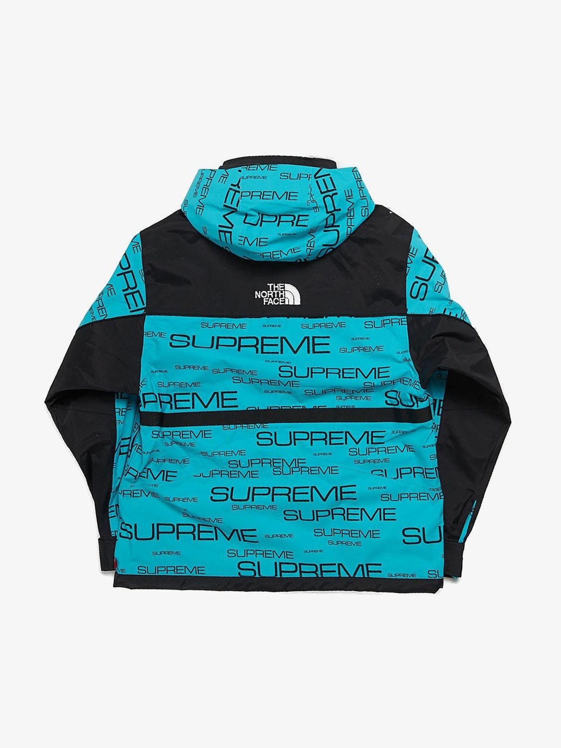 The North Face Blue and Black All Over Logo Printed Polyester Anorak Size US M / EU 48-50 / 2 - 2 Thumbnail