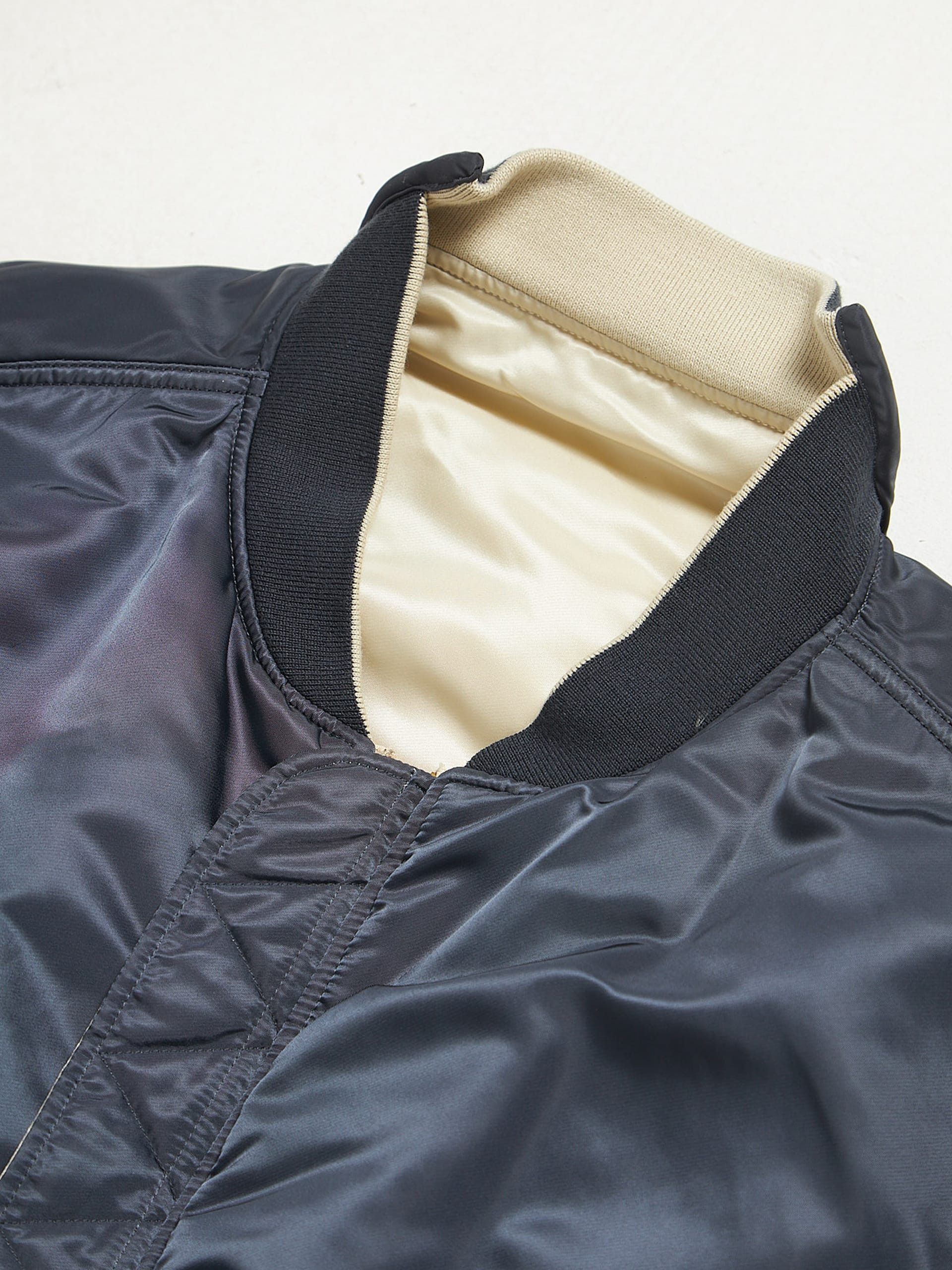 Vetements Navy and Ivory Oversized Reversible Bomber Size US XS / EU 42 / 0 - 3 Thumbnail