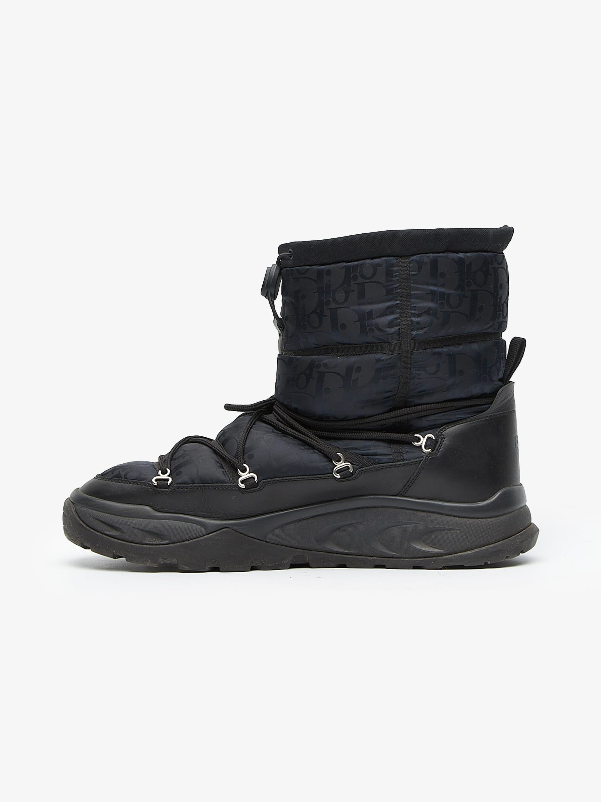 Dior Black and Navy Monogram Moon Boots Size US 12 / EU 45 - 3 Thumbnail