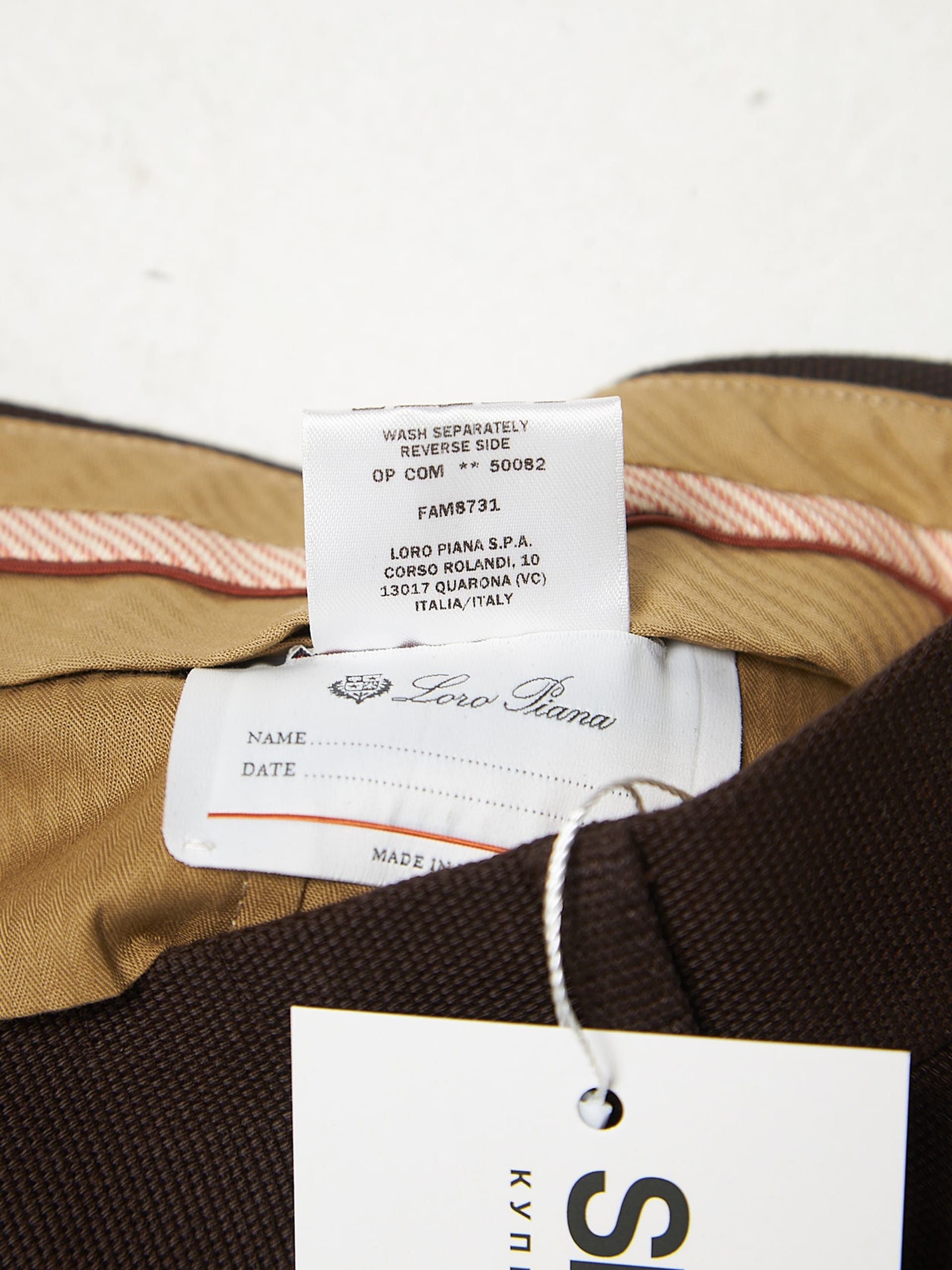 Loro Piana Brown Pleated Dense Cotton Trousers Size US 34 / EU 50 - 5 Thumbnail